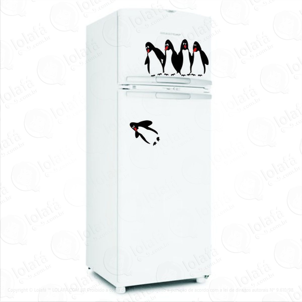 Adesivo Geladeira Parede Cozinha Pinguins Divertidos Mod:1771