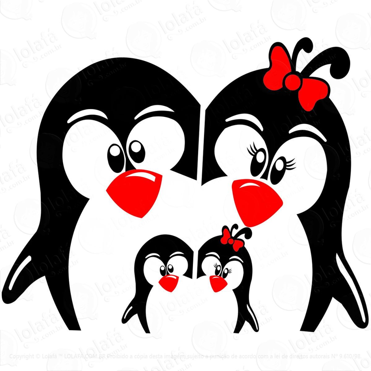 Adesivos De Geladeira Parede Cozinha Família De Pinguins Mod:1776