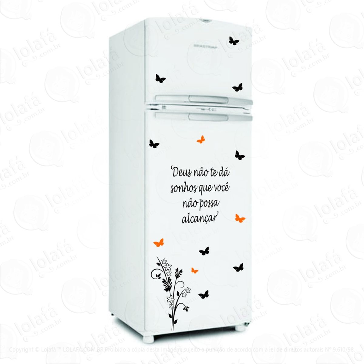 Adesivo Frase De Geladeira Cozinha Decoração Floral Mod:1782