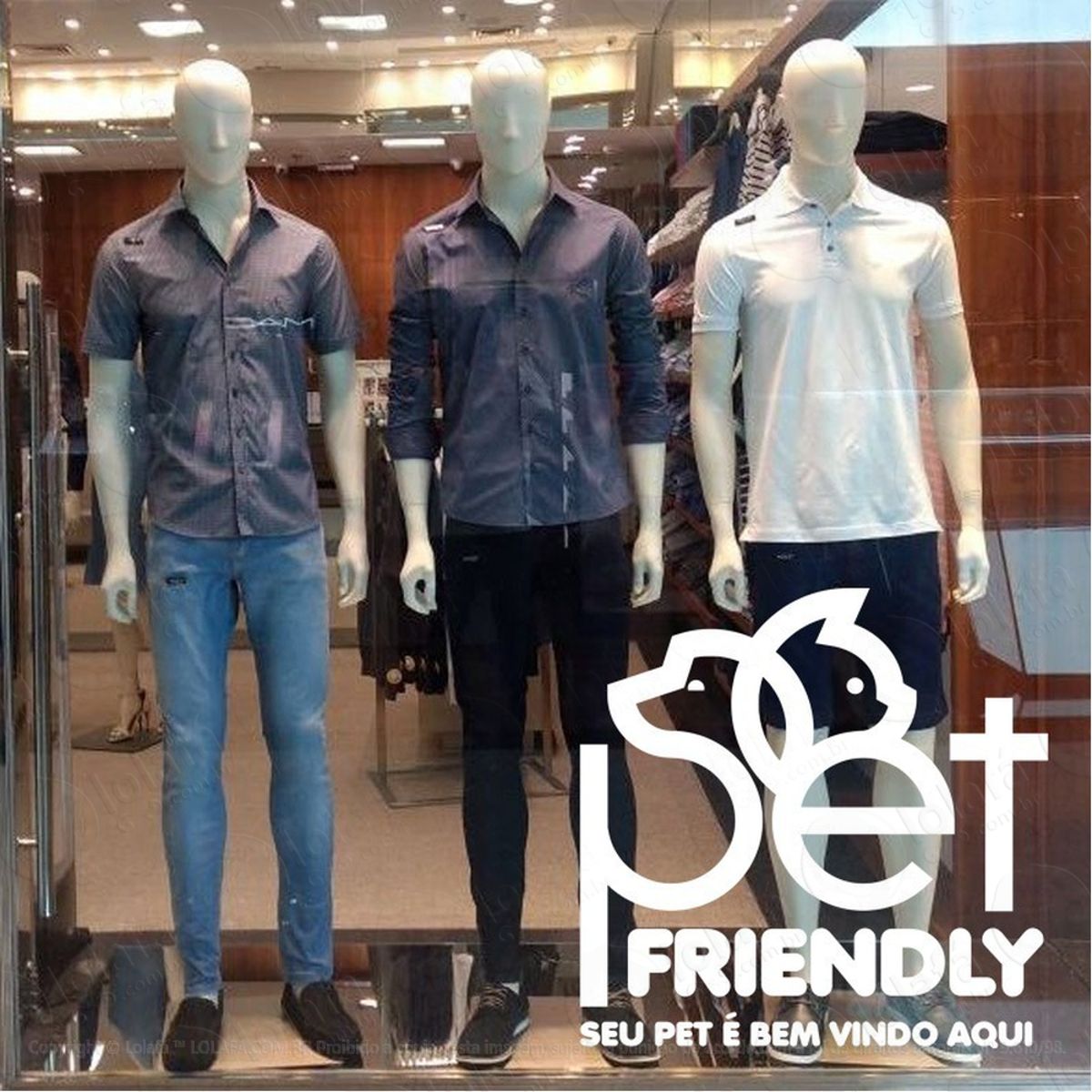 Adesivo Decorativo Vitrine Pet Friendly Seu Pet É Bem Vindo Mod:1833
