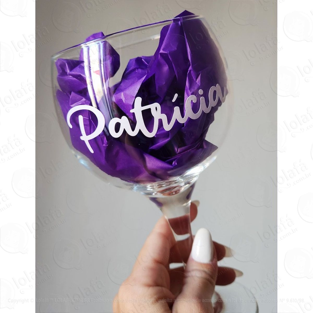 Adesivo Decorativo Taça Gin Copo Nome Personalizado Mod:1870