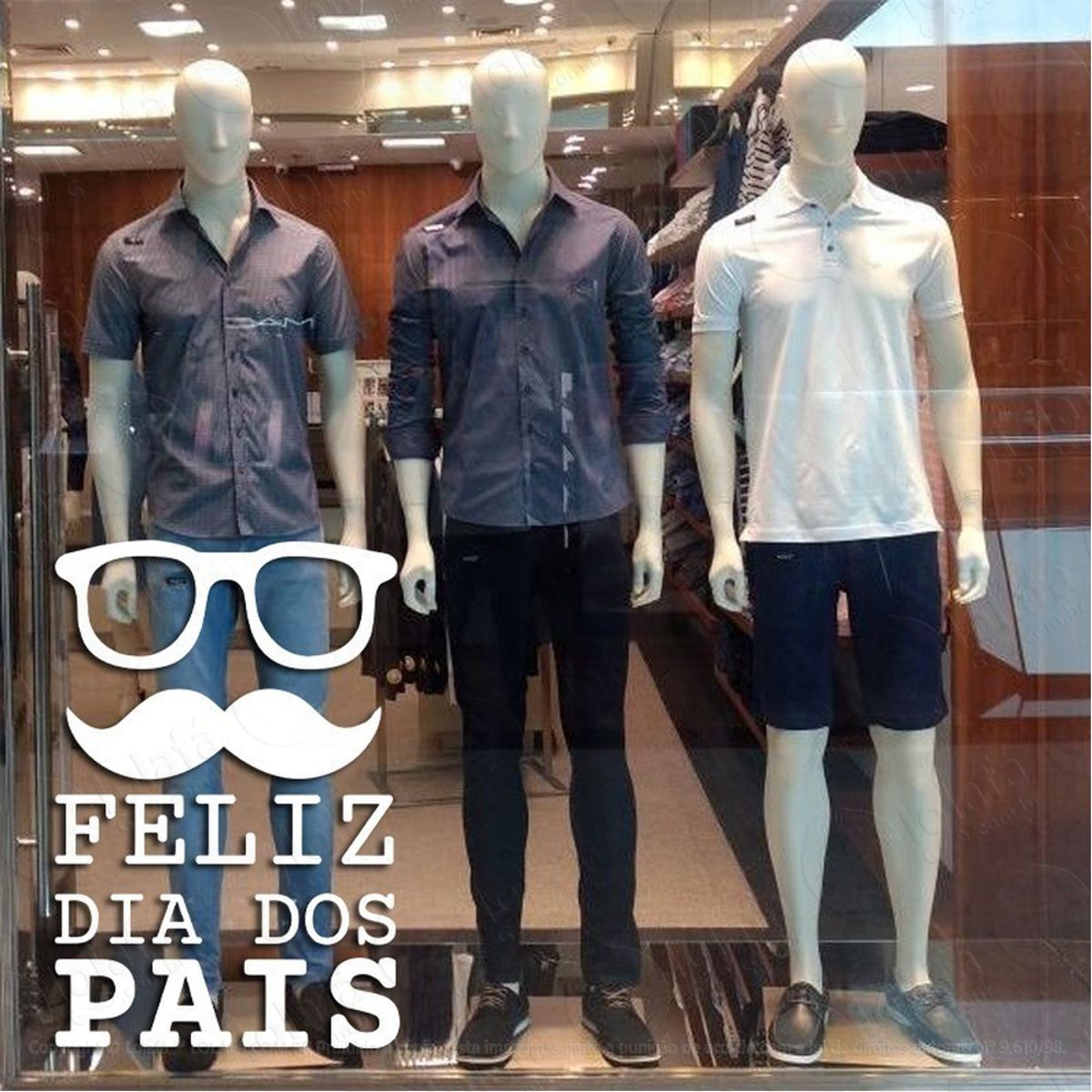 kit 2 adesivos vitrine loja dia dos pais liquida inverno mod:1892