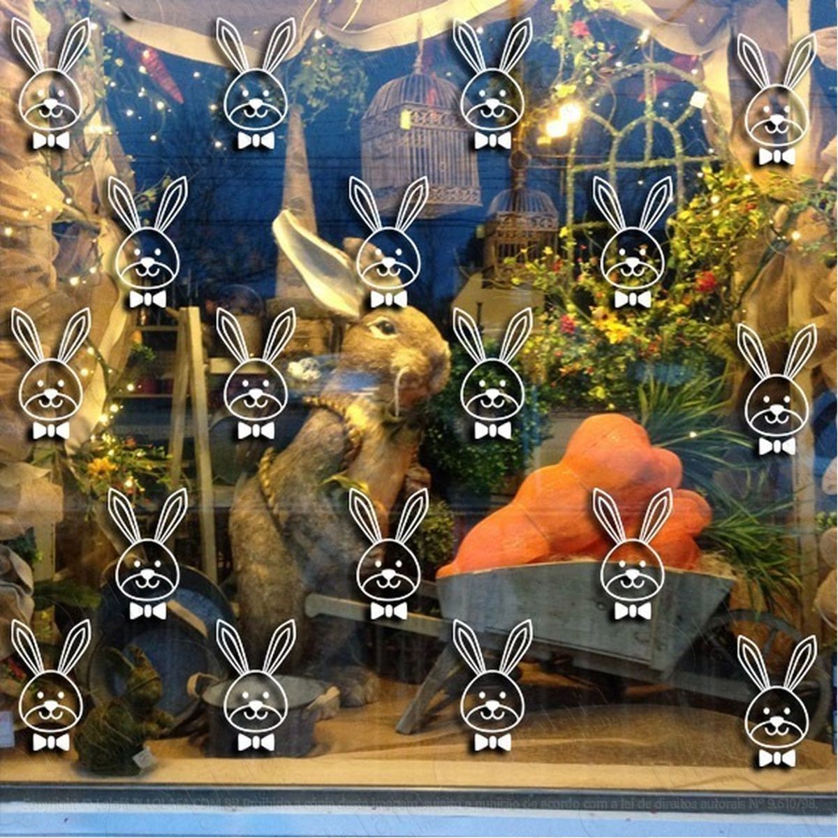 Adesivo Decorativo Vitrine Coelho Da Páscoa Mod:1960