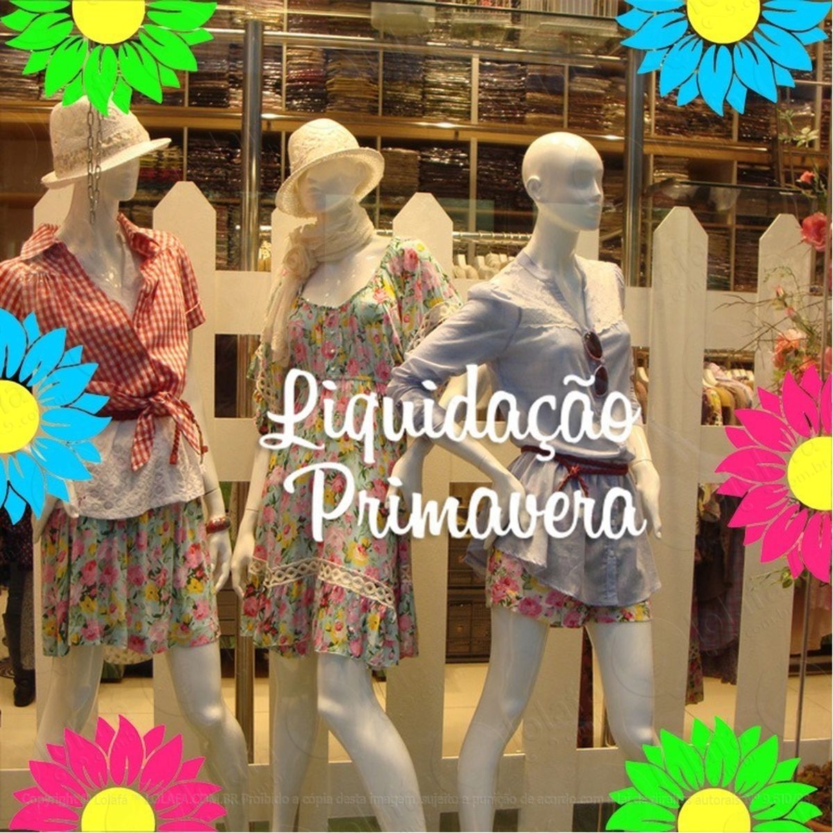 Adesivo Decorativo Vitrine Liquidação Primavera Colorido Mod:1963