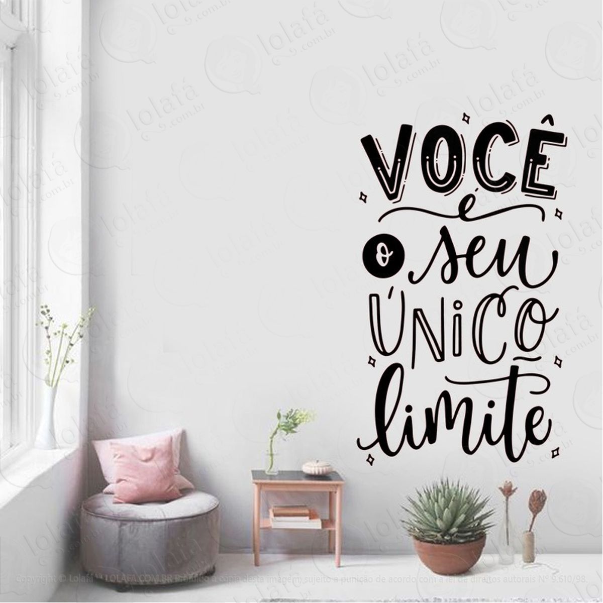 Adesivo De Parede Frase Motivação Você É Seu Único Limite Mod:1968
