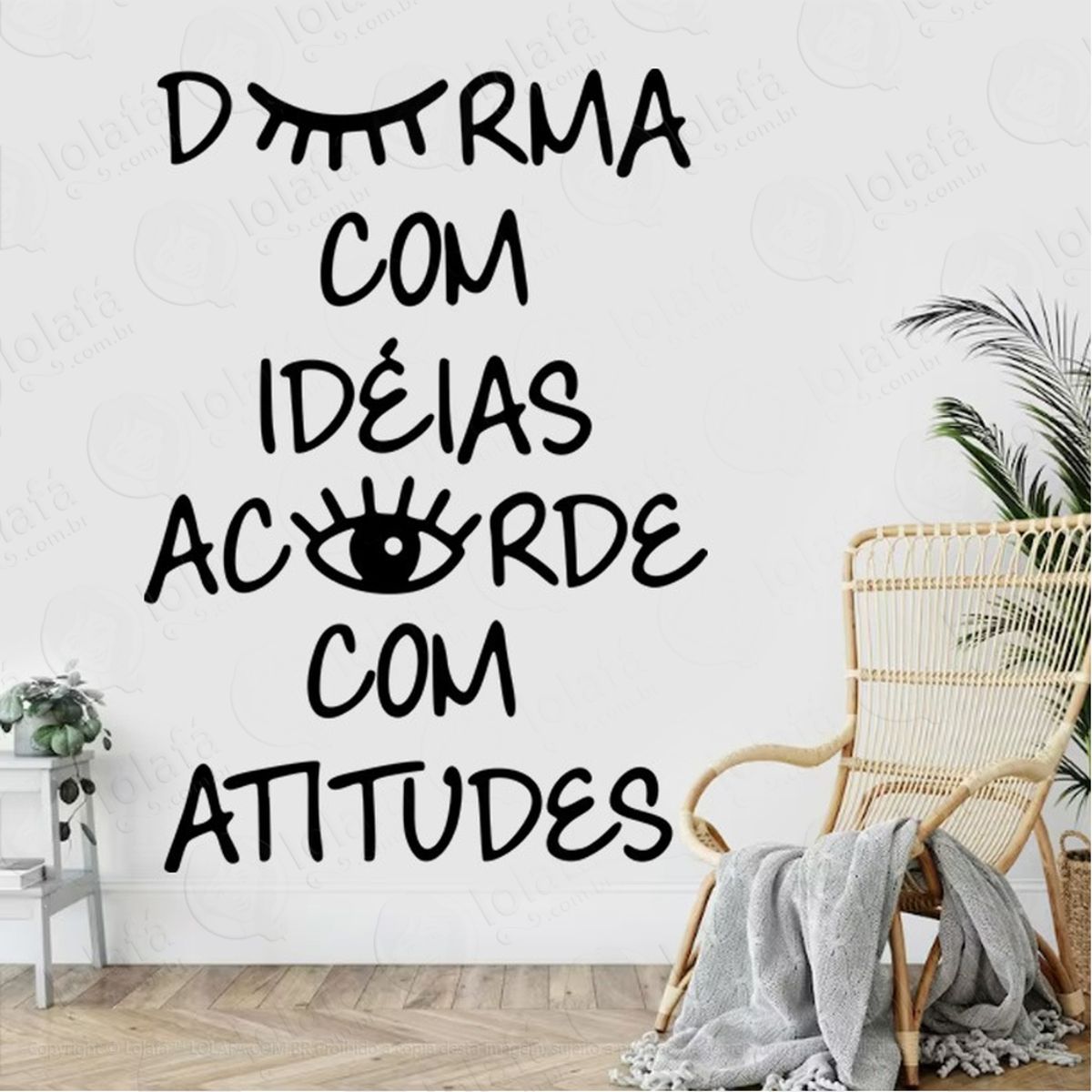 Adesivo De Parede Frase Motivacional Durma Com Ideias Mod:1977