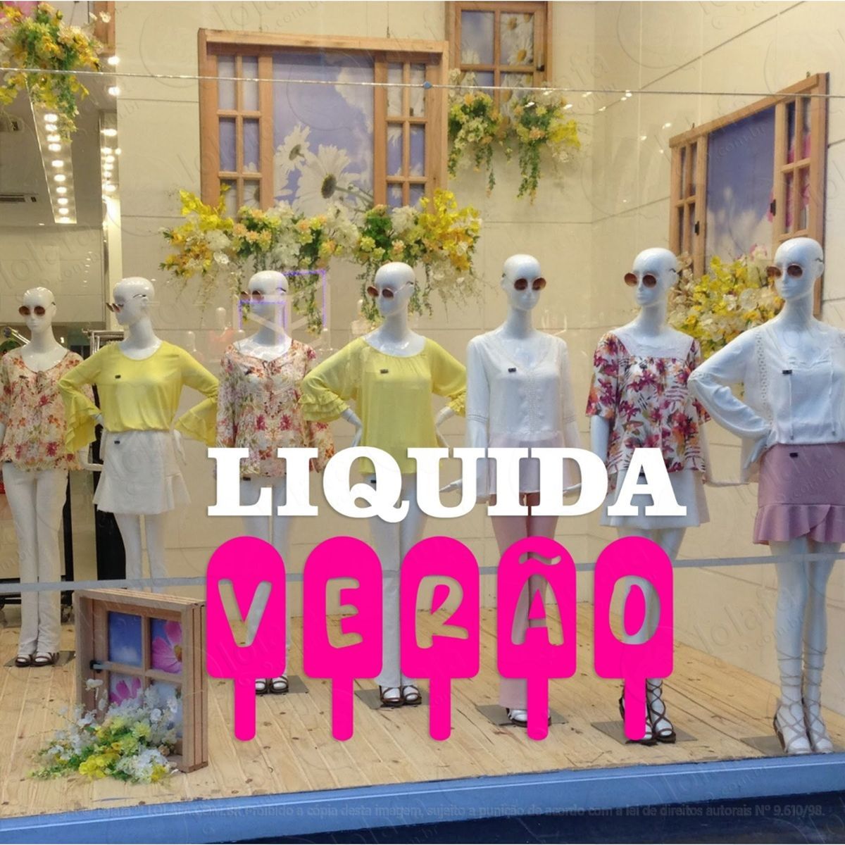 Adesivo Decorativo Vitrine Liquida Verão Picolé Mod:1985