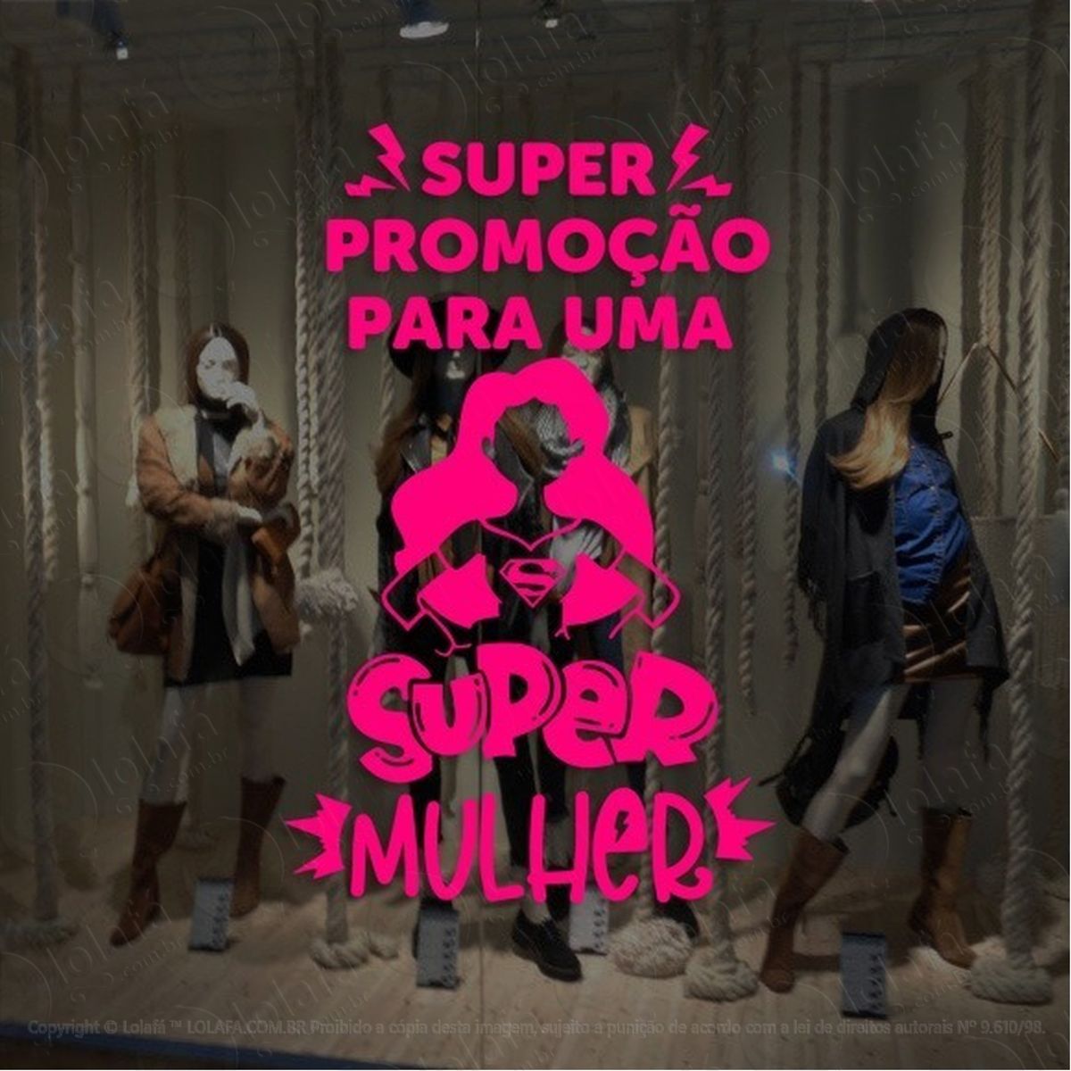 Adesivo Decorativo Vitrine Dia Da Mulher Super Promoção Mod:2043
