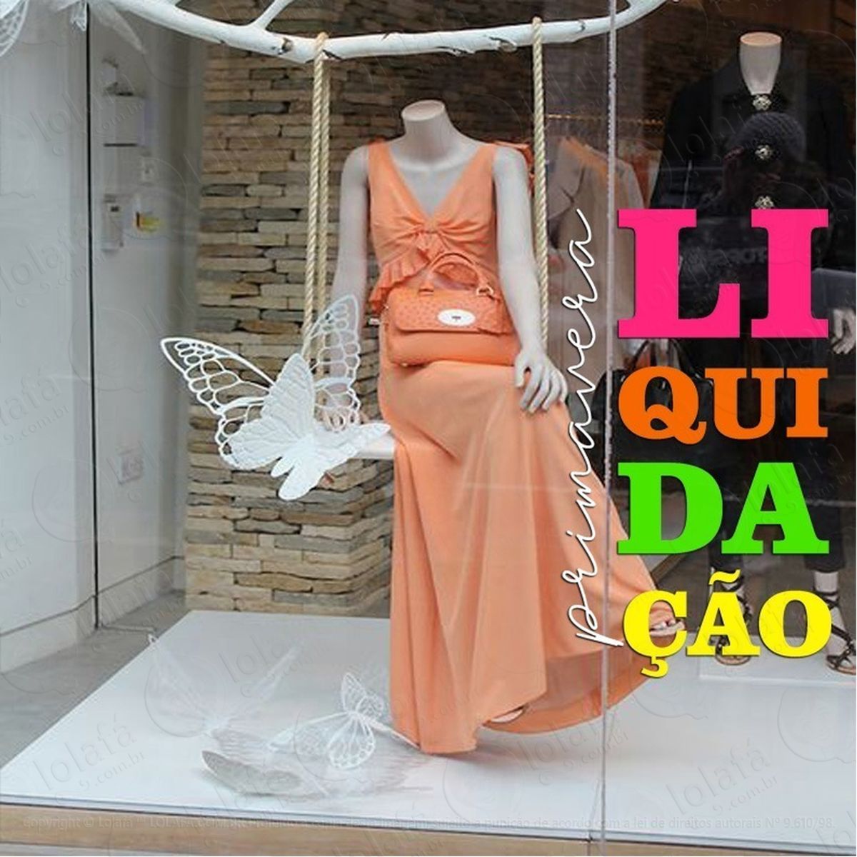 Adesivo Decorativo Vitrine Liquidação Primavera Colorido Mod:2054