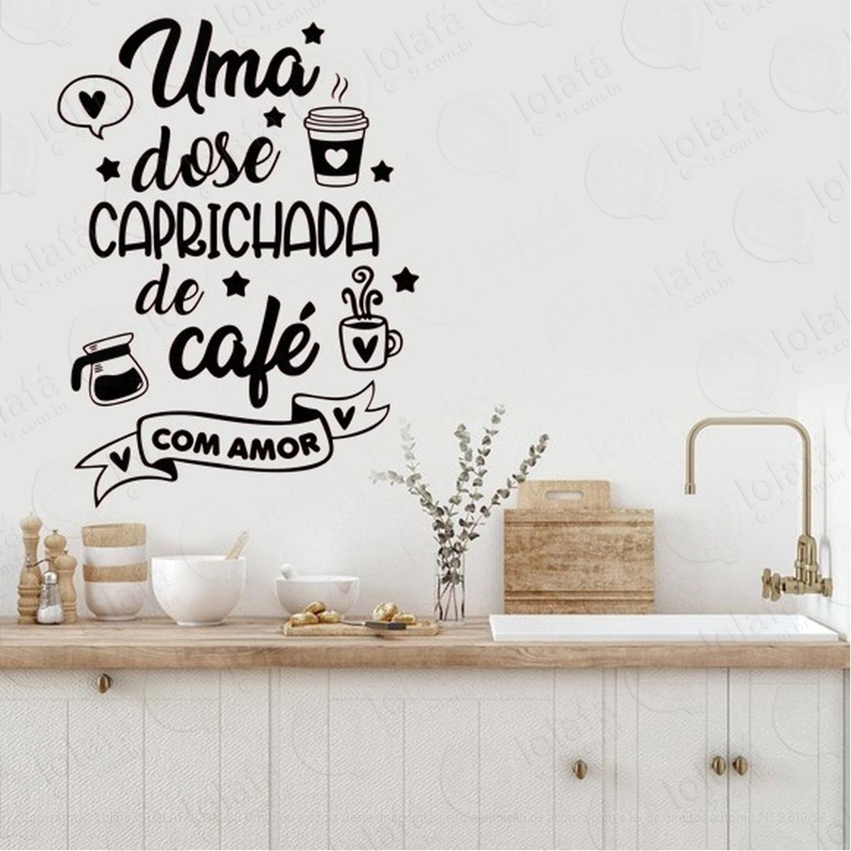 Adesivo De Parede Uma Dose Caprichada De Café Com Amor Mod:2069