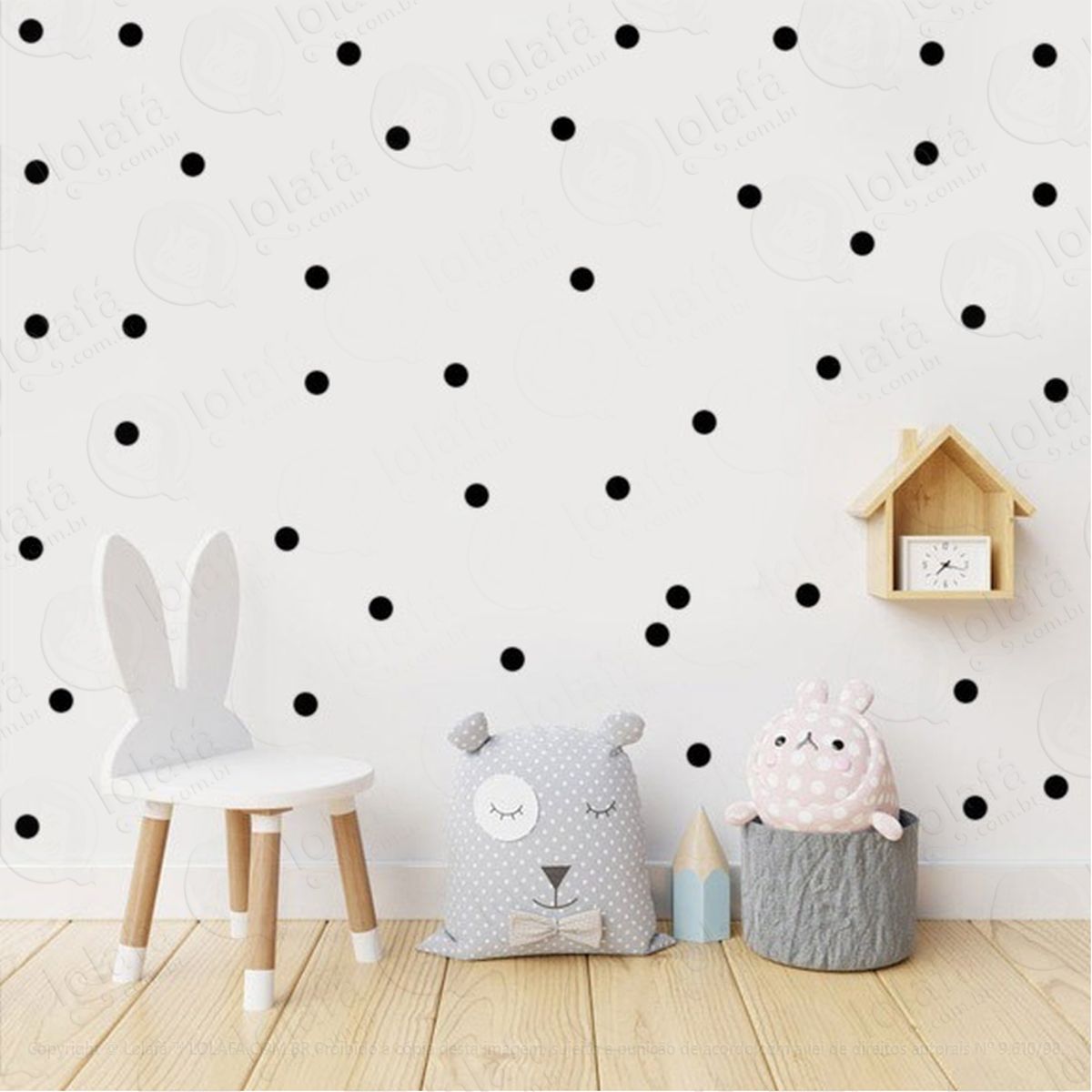 Adesivo De Parede Quarto Infantil Bolinha Poá 3x3cm - 135 Un Mod:2089
