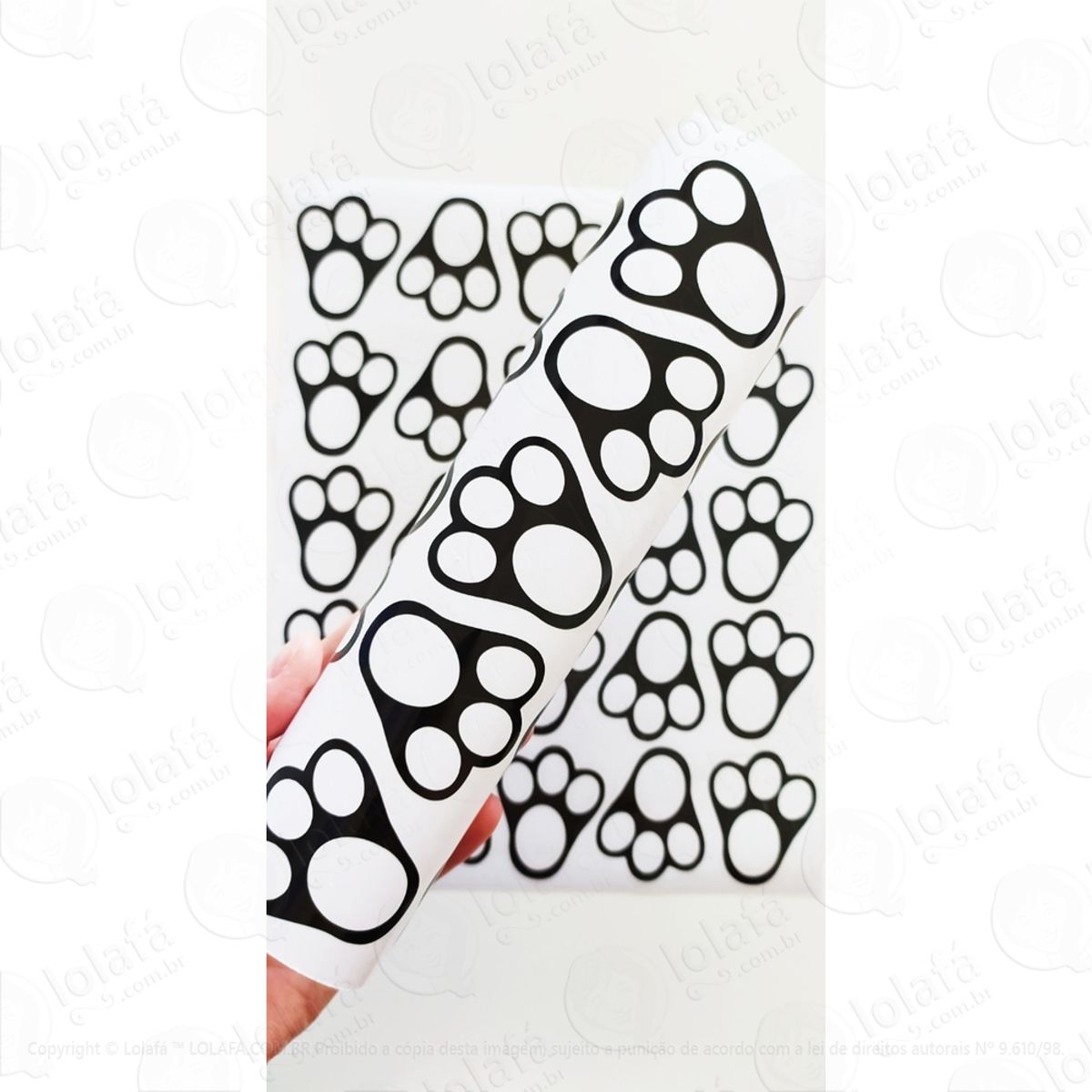 Adesivo Decorativo Pegadas De Coelho Vazadas - 50 Unidades Mod:2094