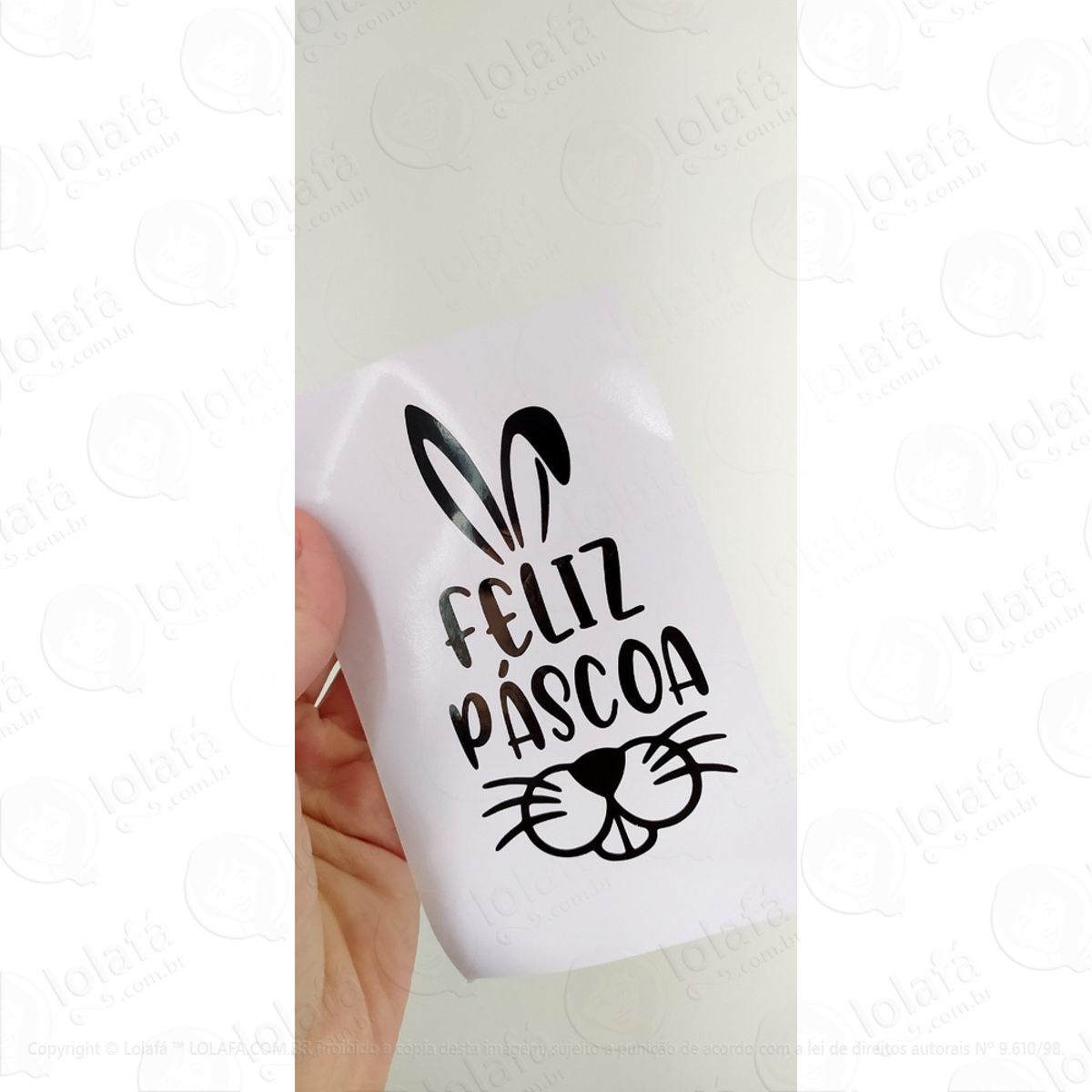 Adesivo Decorativo Artesanato Copo Xícara Feliz Páscoa - 10u Mod:2095