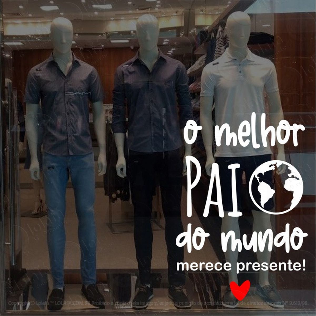 adesivo para vitrine o melhor pai do mundo merece presente mod:2106