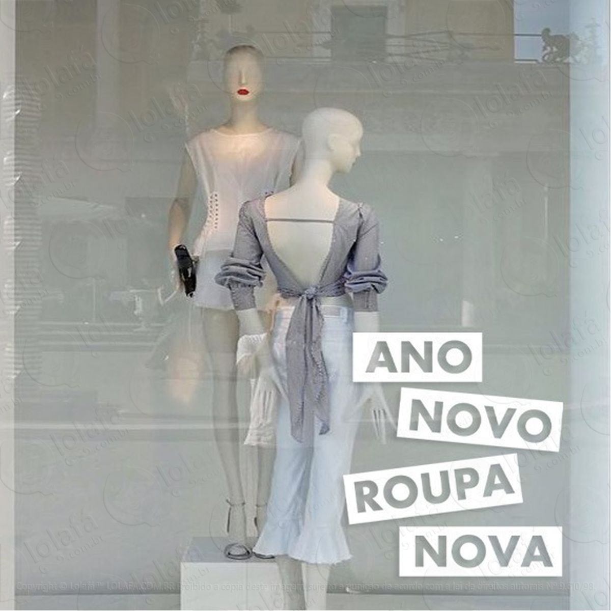 Adesivo Decorativo Vitrine Ano Novo Roupa Nova Mod:2112