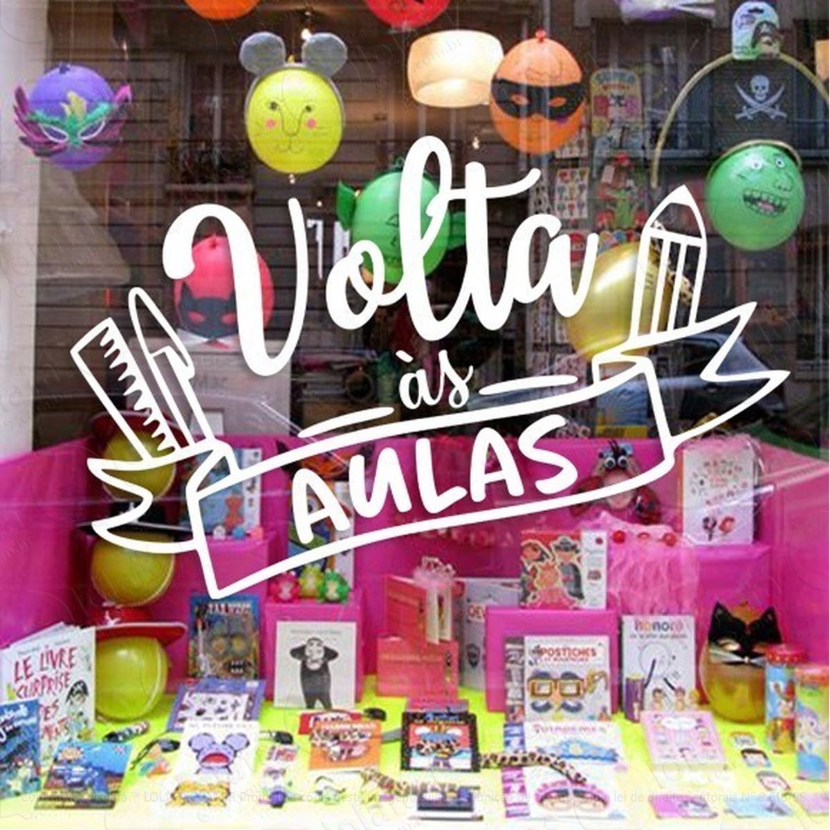 Adesivo Decorativo Vitrine Papelaria Volta Às Aulas Mod:2114
