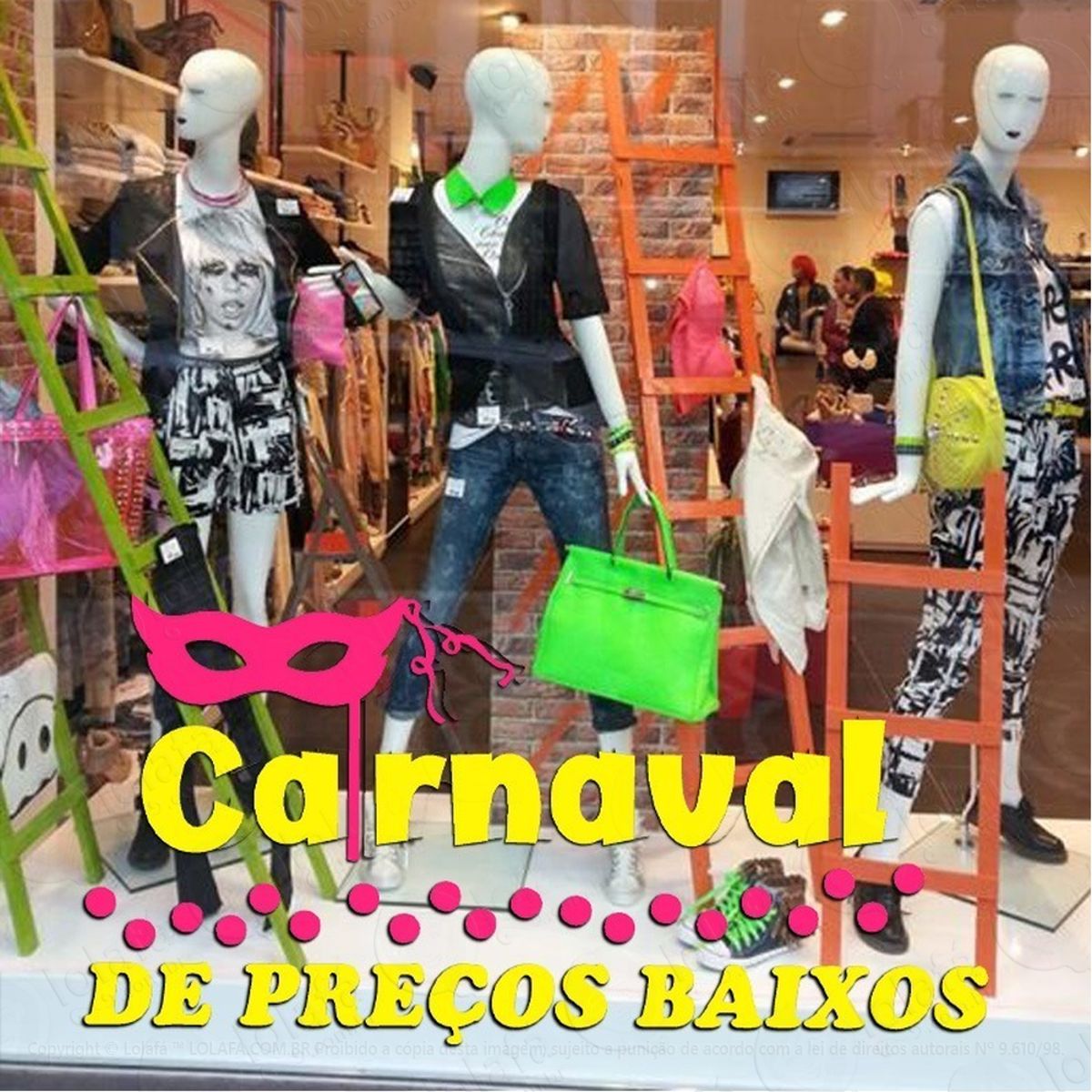 Adesivo Decorativo Vitrine Carnaval De Preços Baixos Mod:2120
