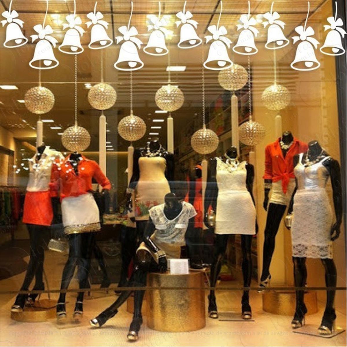Adesivo Decorativo Vitrine Natal Sinos Mod:2137