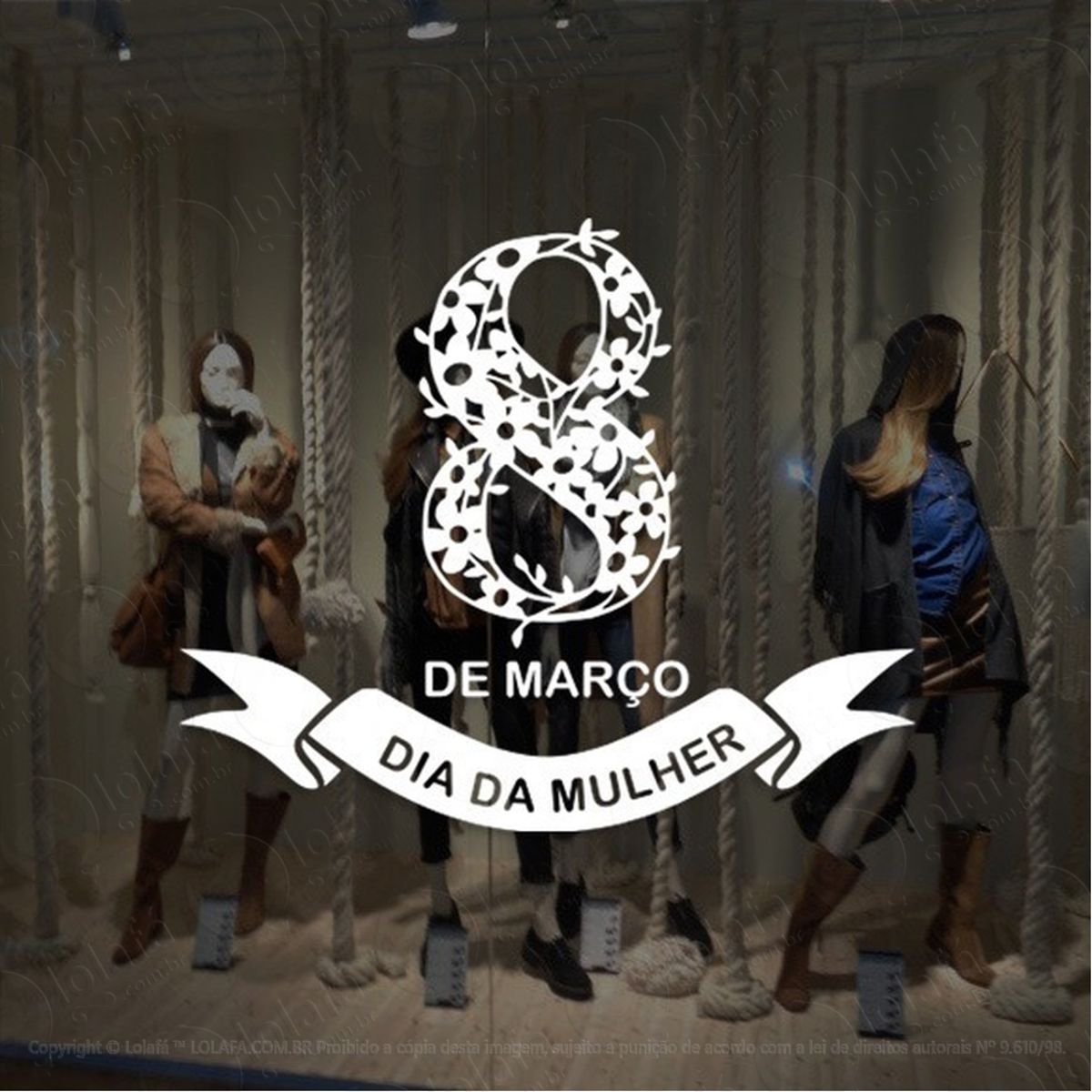 Adesivo Decorativo Vitrine Dia Da Mulher 8 De Março Mod:2156