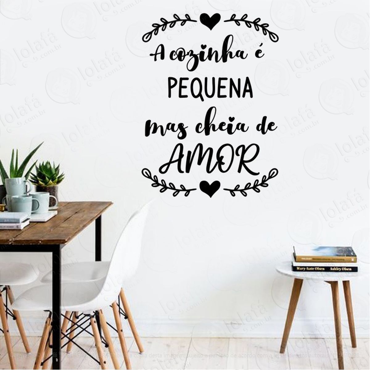 Adesivo De Parede Frase Cozinha Pequena Cheia De Amor Mod:2177