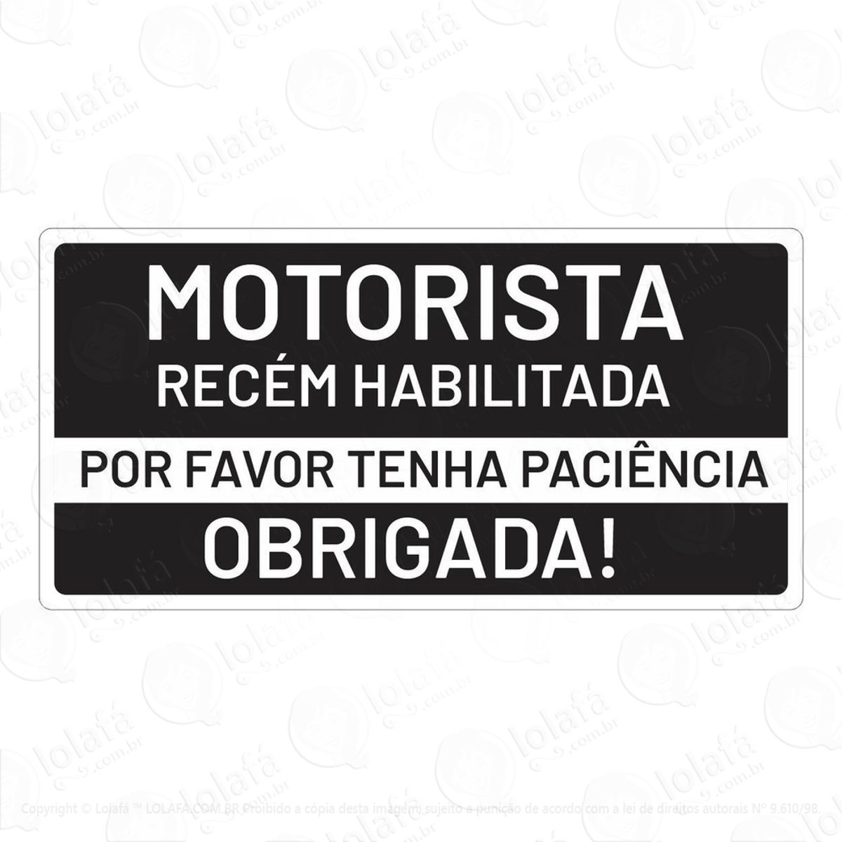 Imã Adesivo Carro Motorista Recém Habilitada Seja Paciente Mod:2281