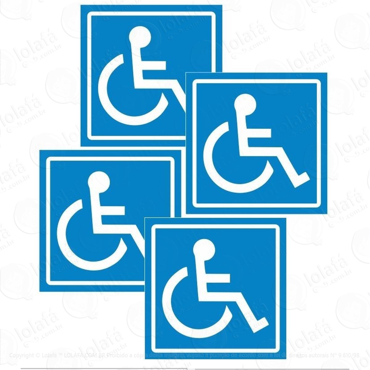Adesivo Aviso Deficiente Físico Cadeirante Carro 10x10cm 4un Mod:2349
