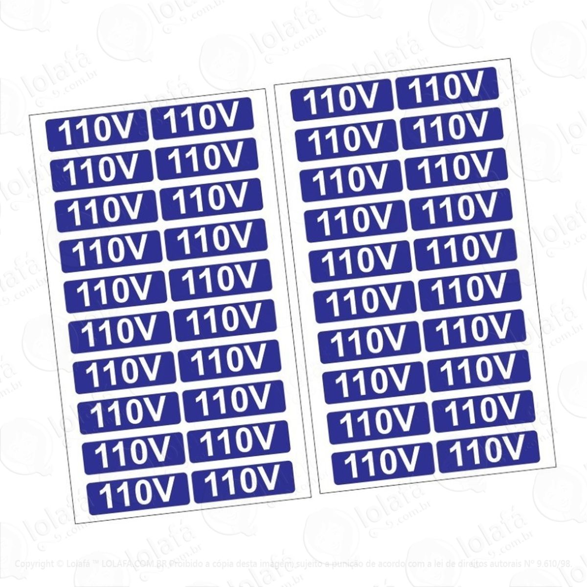 Etiquetas Voltagem 110v - 40 Unidades Mod:2423