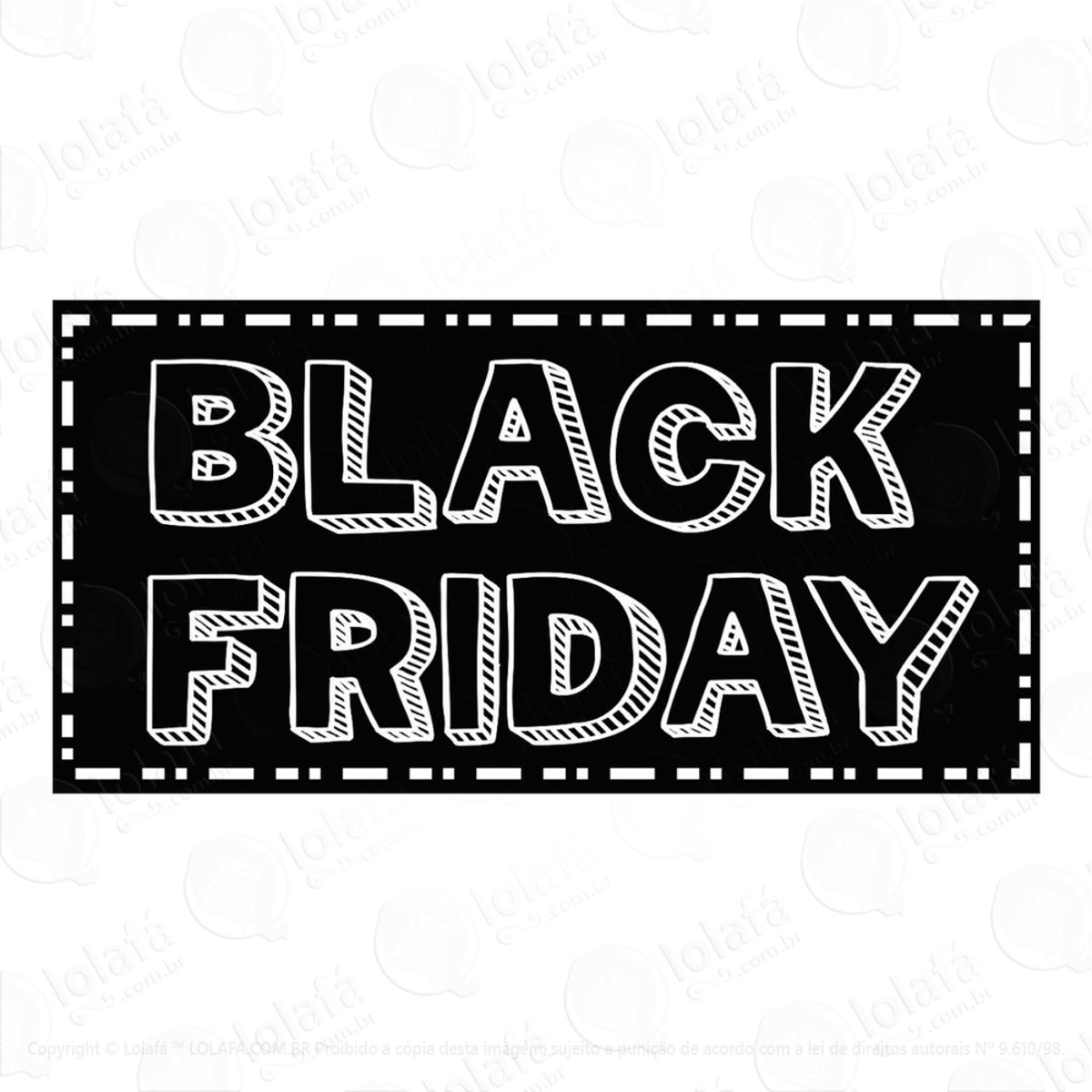 Adesivo Black Friday Pra Vitrine Retangular Mod:2456