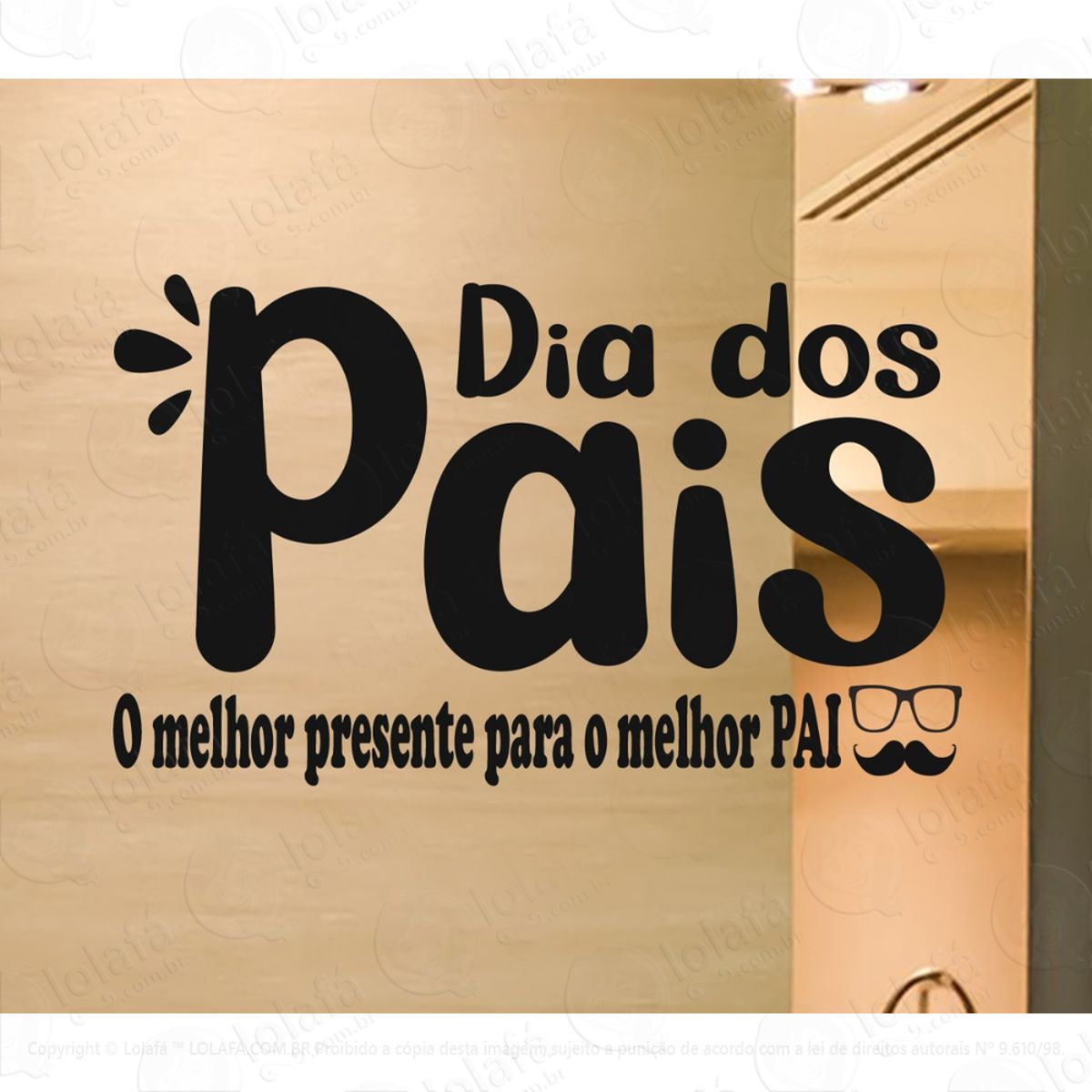 adesivo dia dos pais vitrine loja roupa bolsas blindex mod:2646