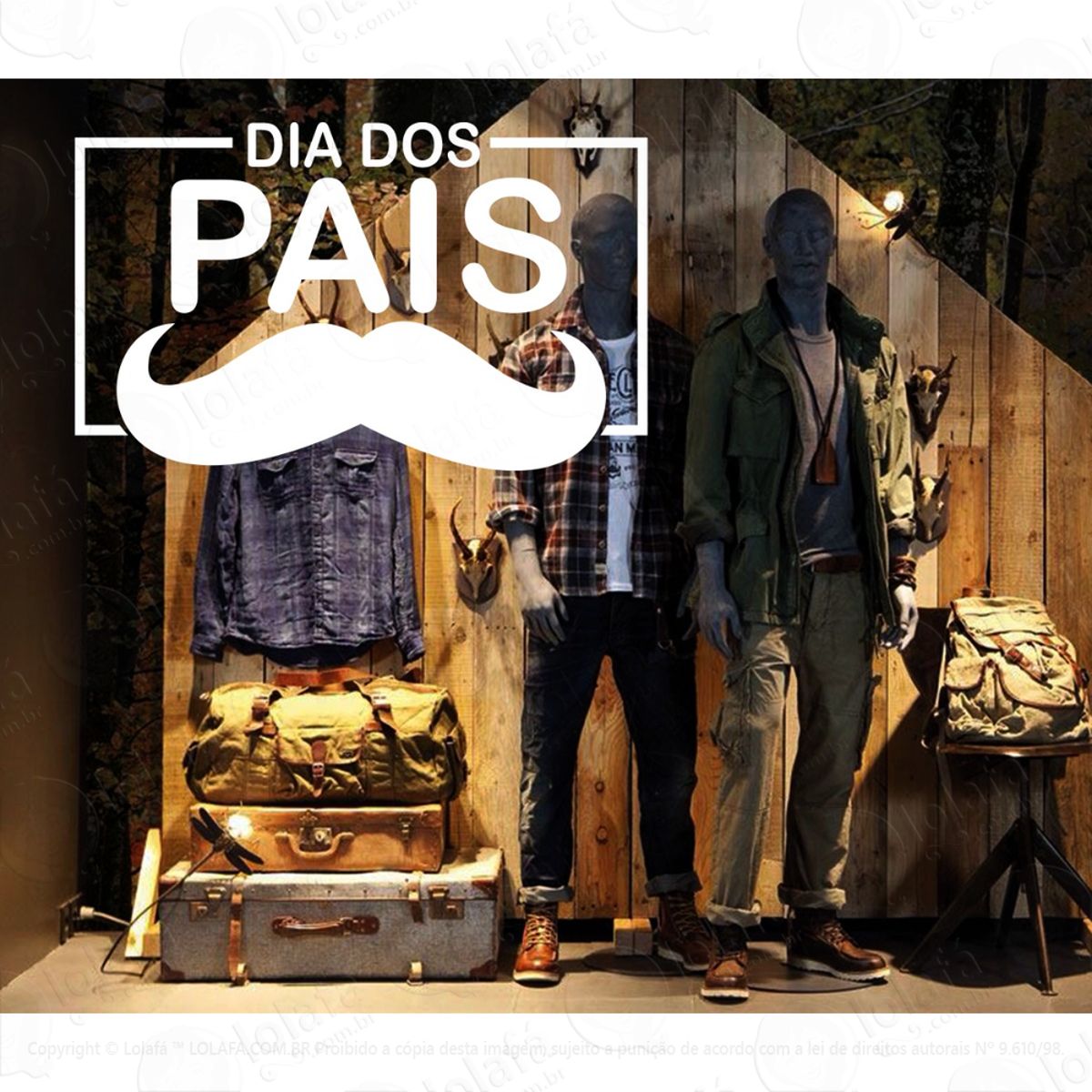 adesivo vitrine dia dos pais loja roupa sapato fachada mod:2652