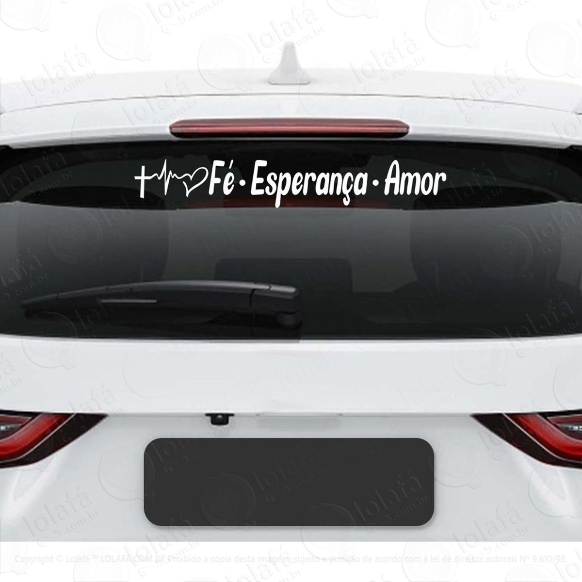 Adesivo Fé Esperança Amor Automotivo Frase Vidro Veiculo Mod:2661