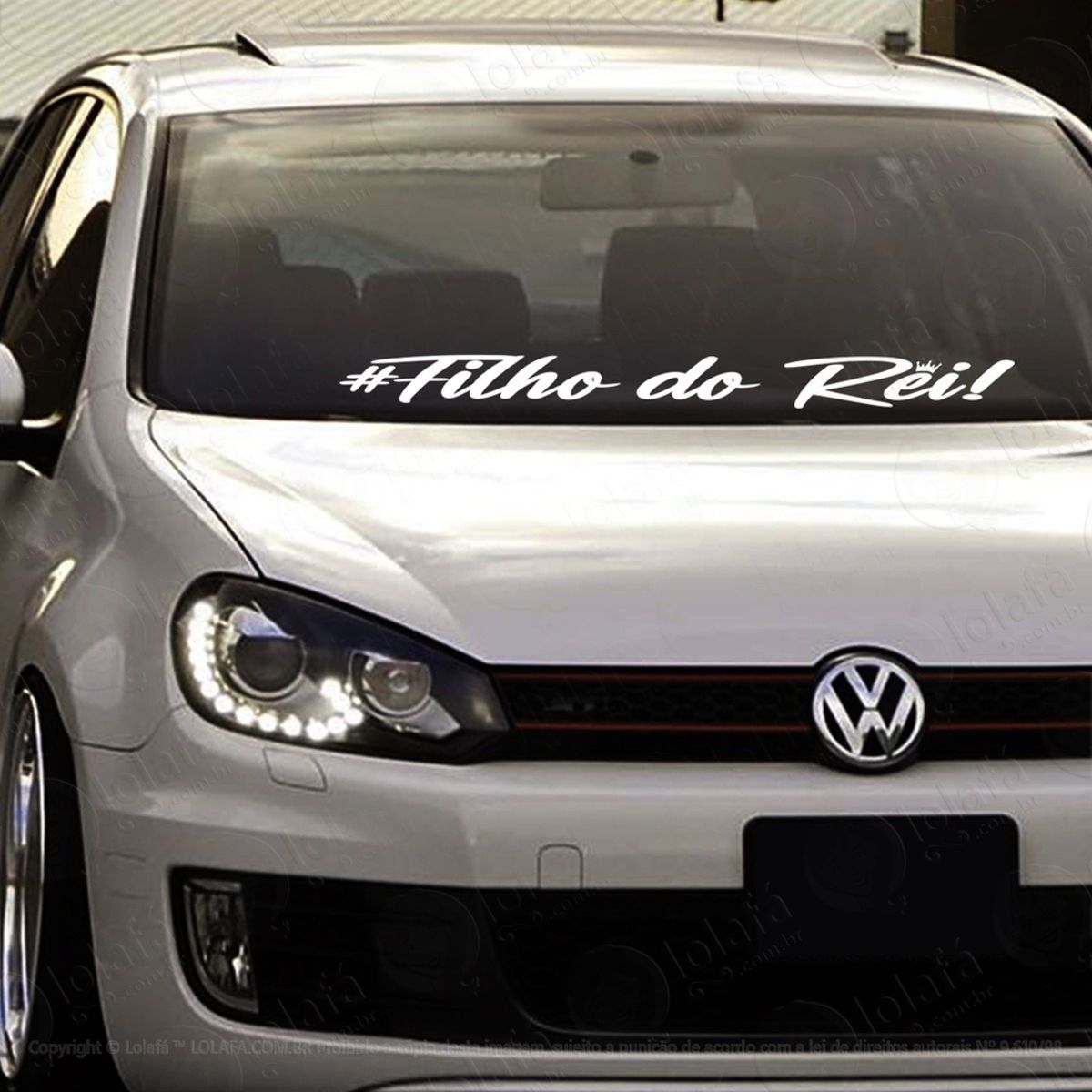 Adesivo Para Brisa Frase Filho Do Rei Automotivo Rebaixado Mod:2715