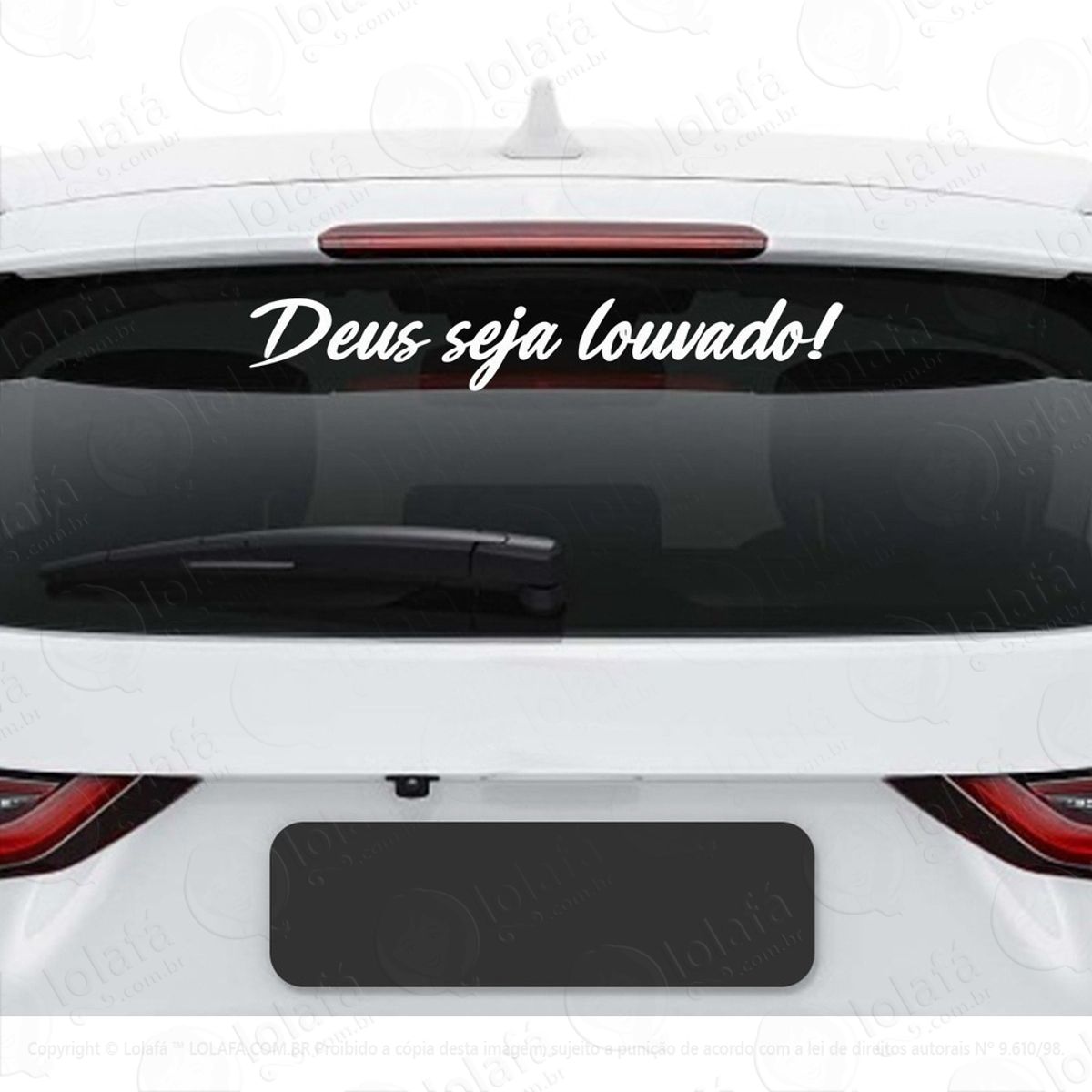 Adesivo Frase Deus Seja Louvado Automotivo Carro Gospel Mod:2718