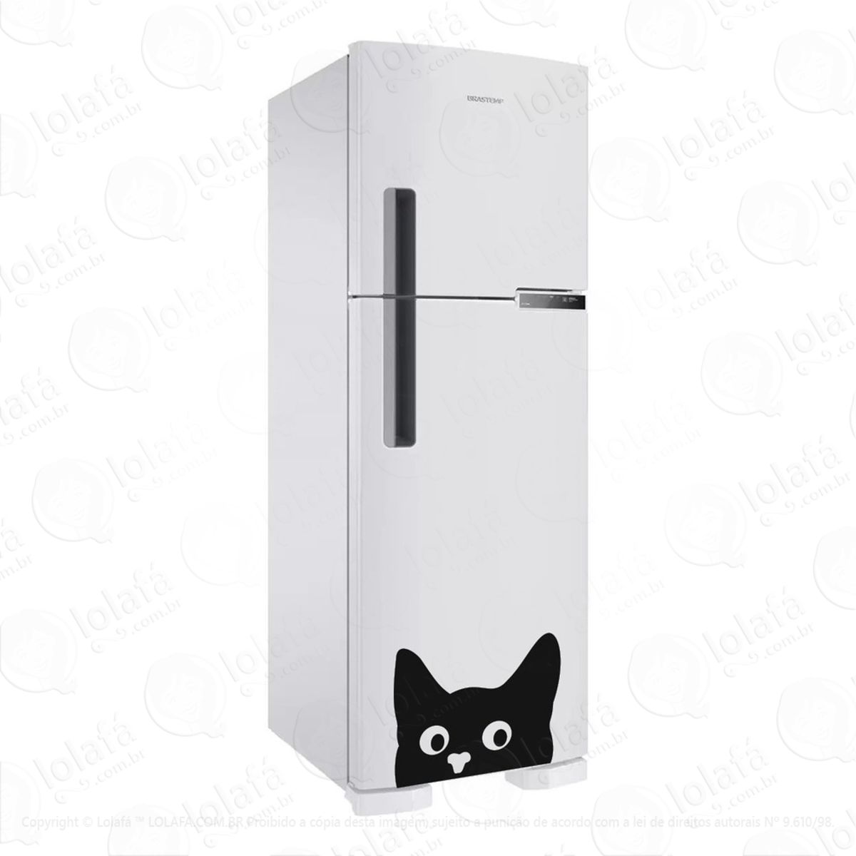 Adesivo De Geladeira Gato Curioso Porta Parede Decorativo Mod:2754