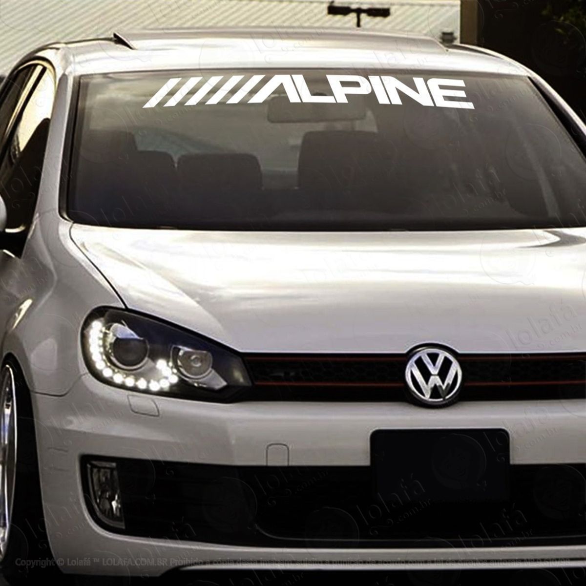 Adesivo Para Brisa Alpine Som Automotivo Carro Rebaixado Dub Mod:2776