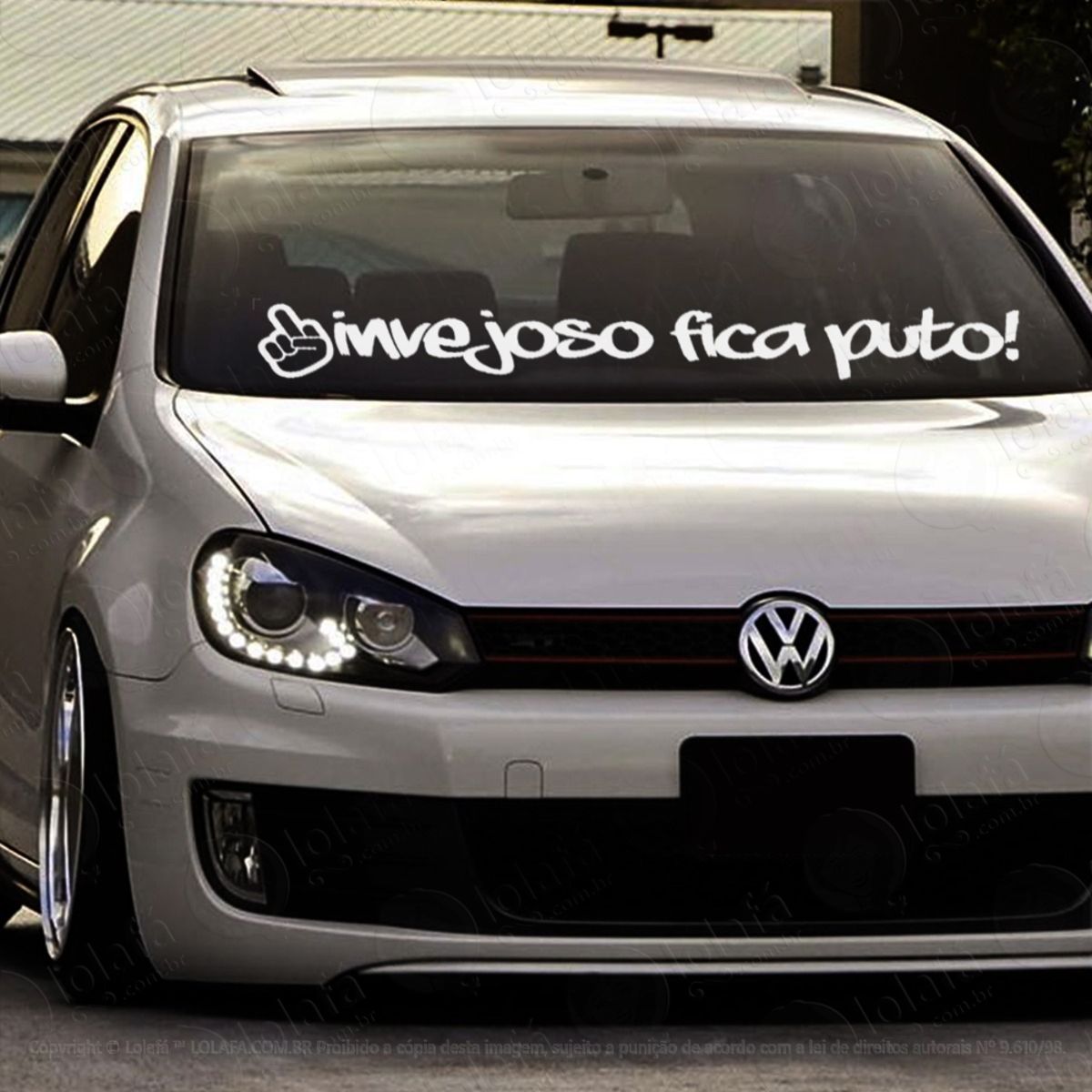 Adesivo Parabrisa Invejoso Fica Puto Frase Rebaixado Dub Mod:2797