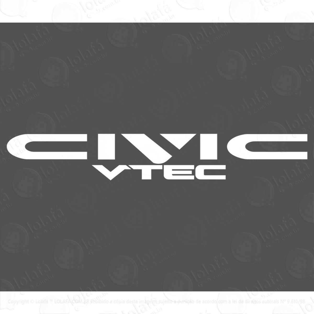 Adesivo Civic Vtec Carro Rebaixado Honda Dub Vidro Veiculo Mod:2845