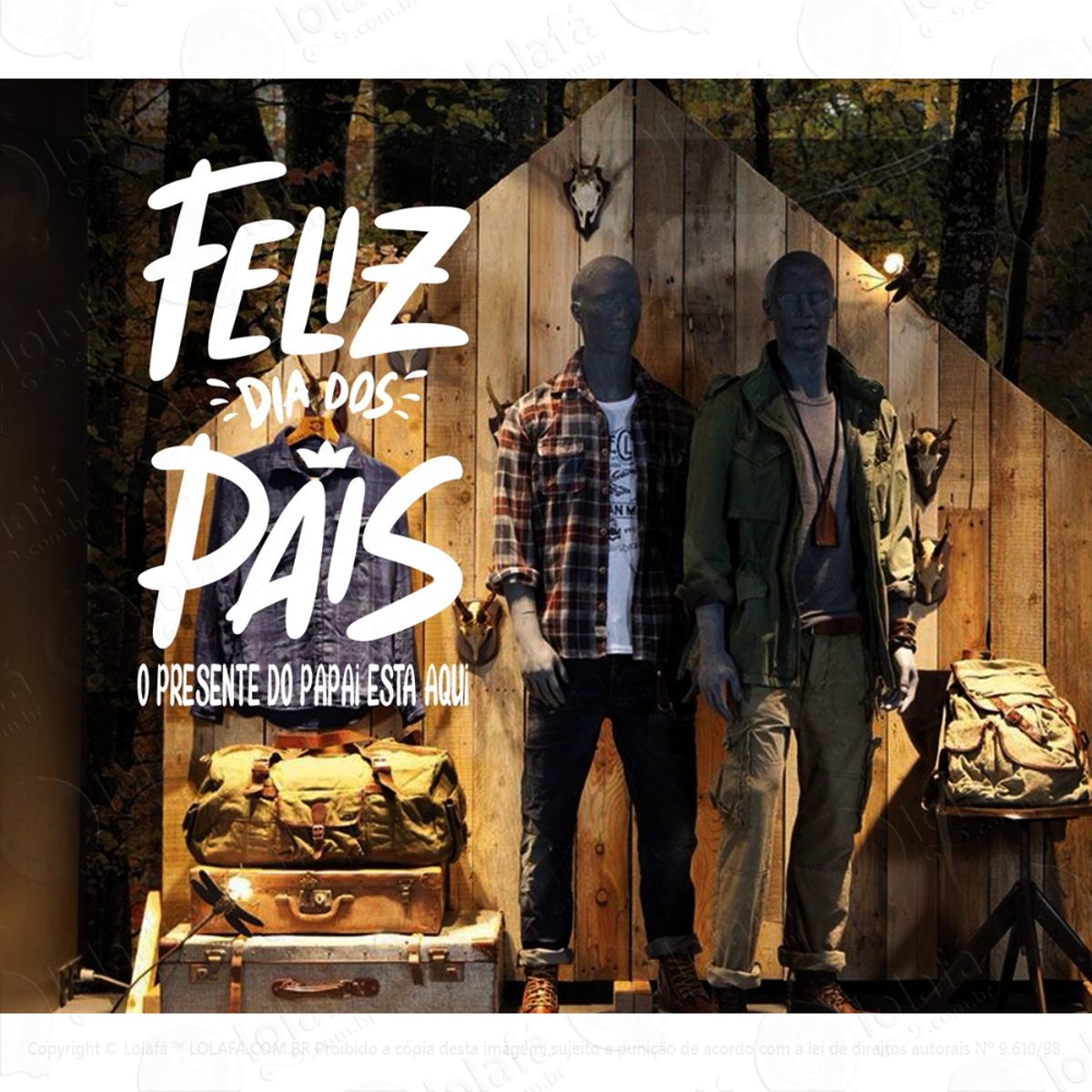 adesivo dia dos pais vitrine loja roupa sapato fachada mod:2848