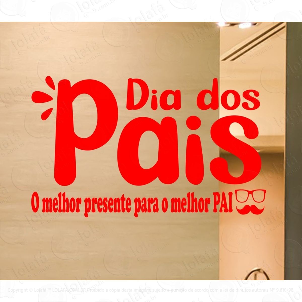 adesivo vitrine dia dos pais loja roupa sapato blindex mod:2867