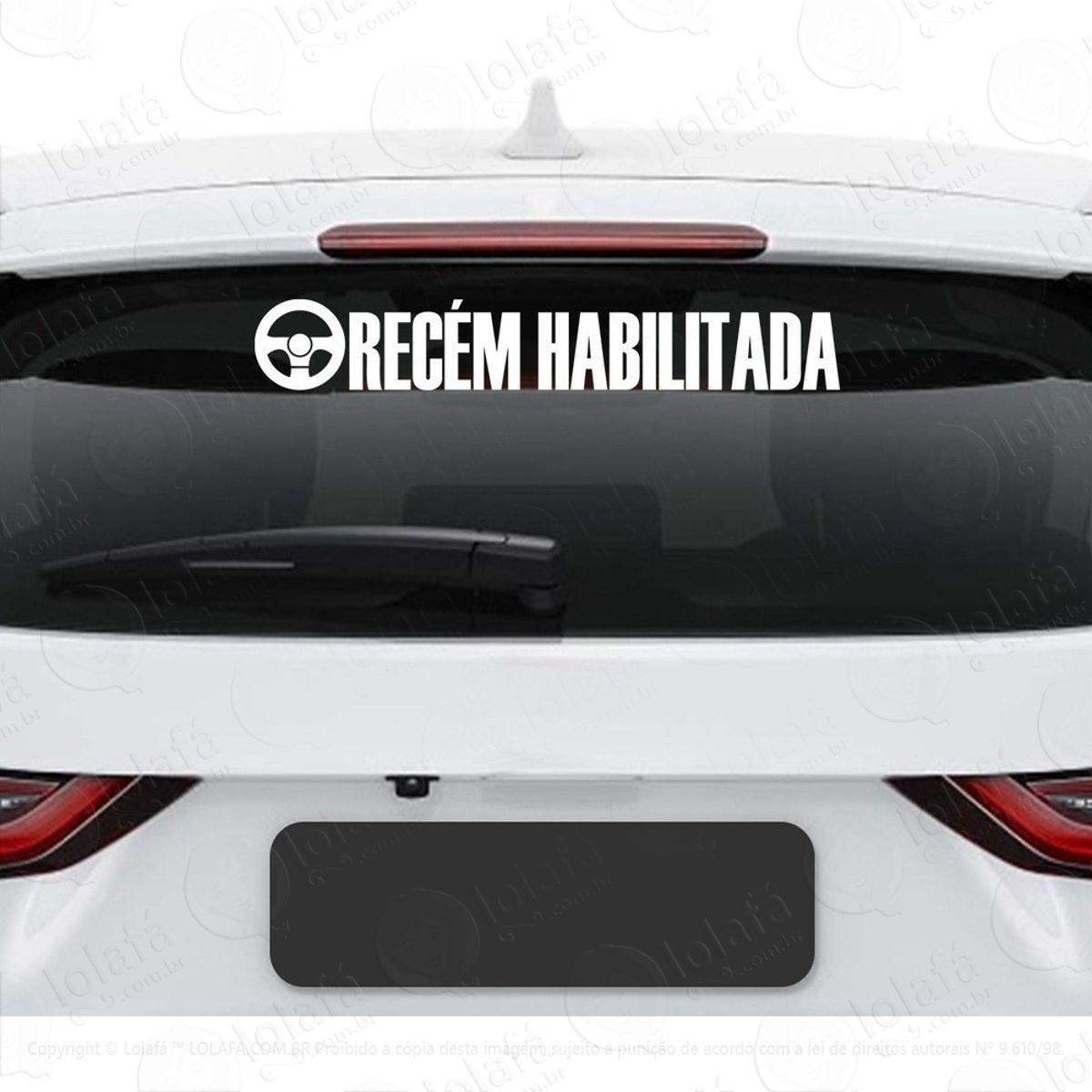 Adesivo Recém Habilitada Carta Nova Carro Vidro Vinil Mod:3017