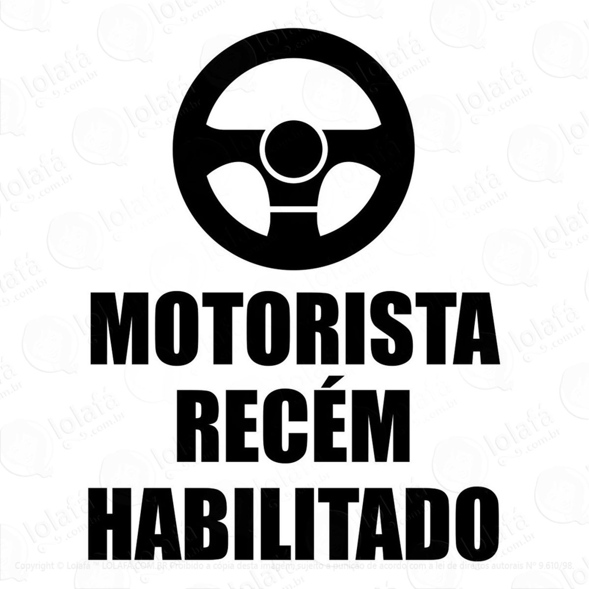 Adesivos Motorista Recem Habilitado Carro Humor 2 Unidades Mod:3113