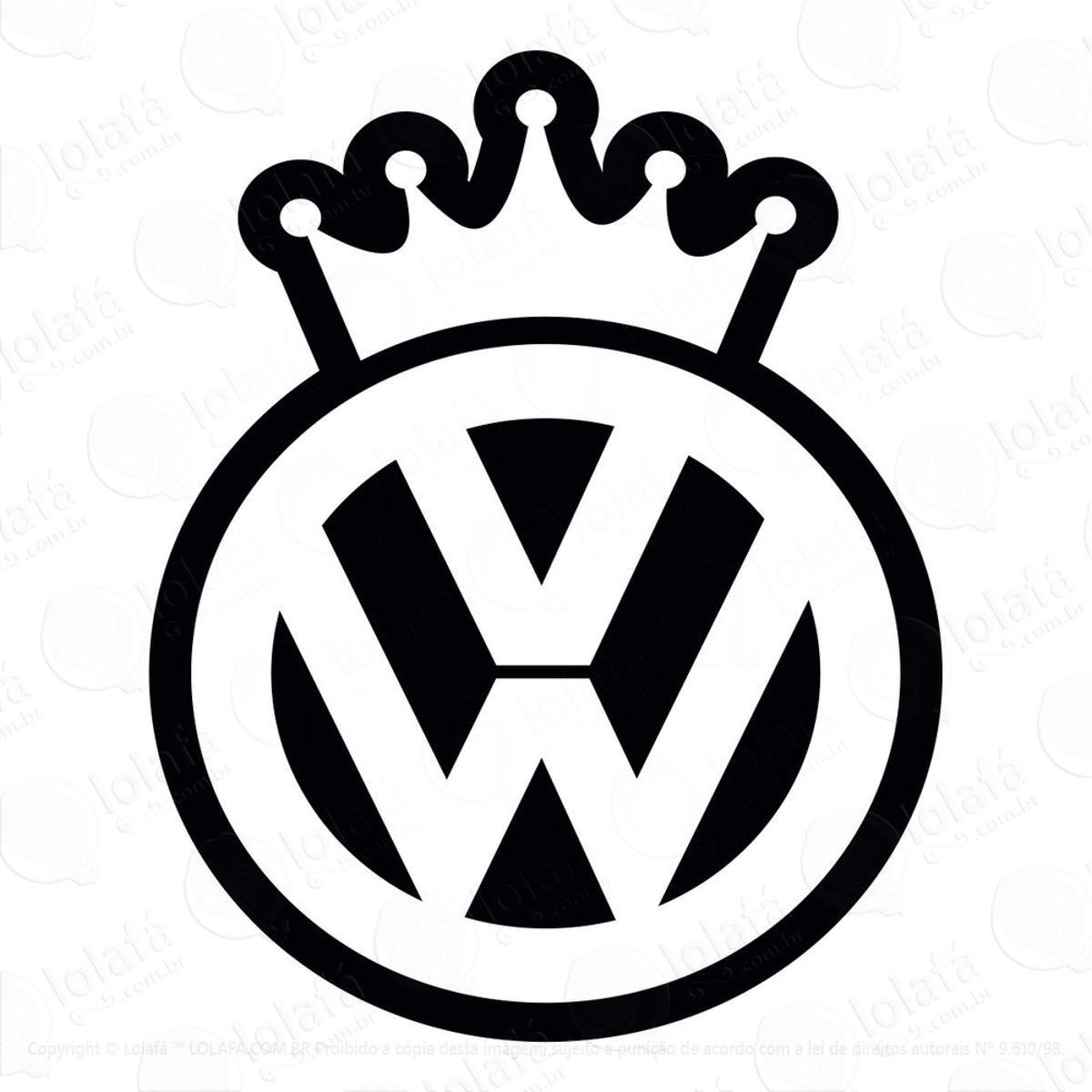 Adesivo Carro Coroa Vw Volkswagen Rebaixado Som Automotivo Mod:3130