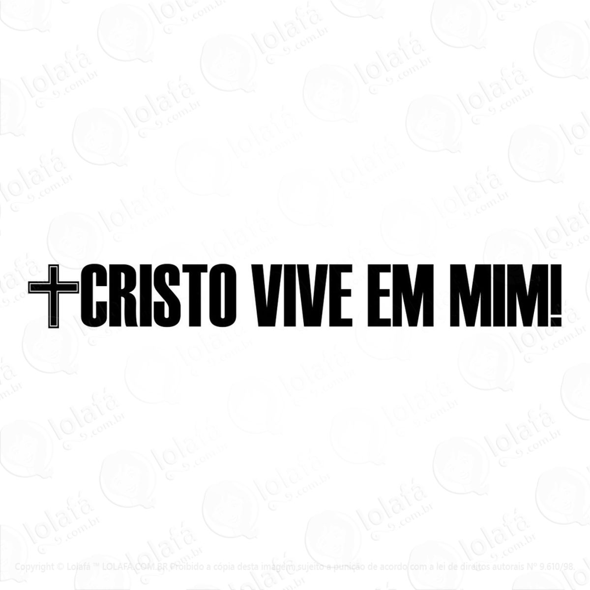 Adesivo Frase Para Carro Cristo Vive Em Mim Cristão Mod:3131