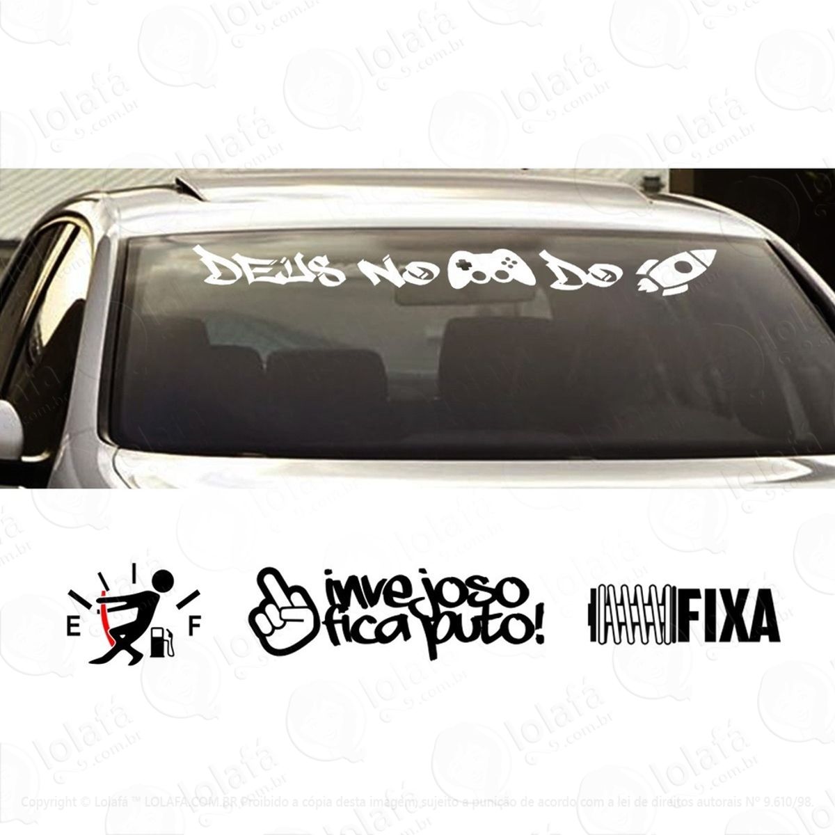 Kit Adesivos Invejoso Fica Puto Deus No Controle Fixa Dub Mod:3138