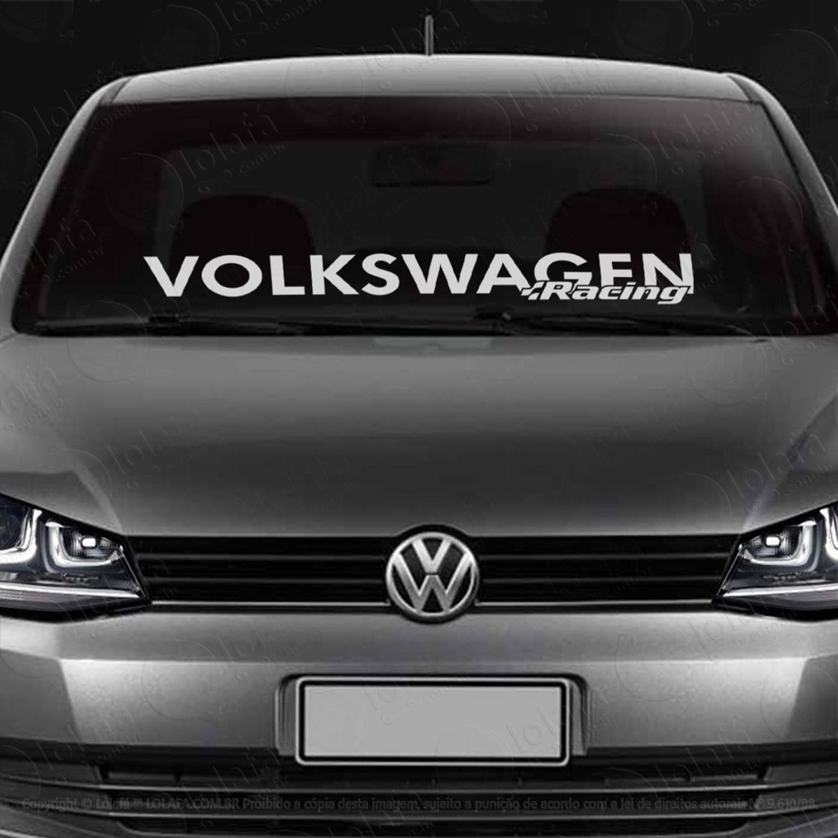 Adesivo Para Brisa Vw Racing Som Automotivo Turbo Volkswagem Mod:3142