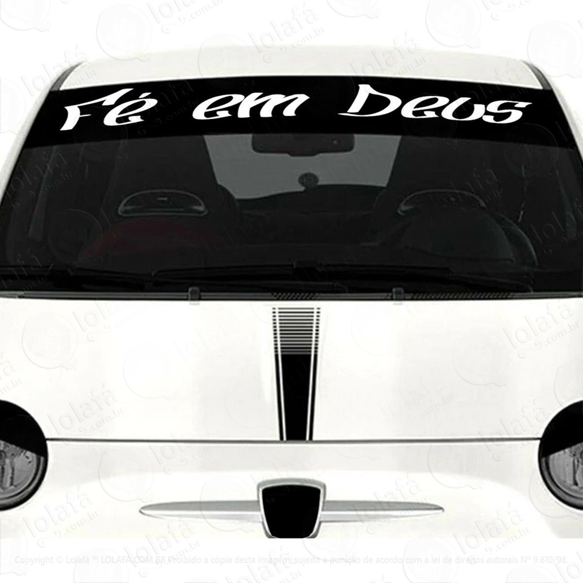 Adesivo Carro Fé Em Deus Som Auto Dub Rebaixado Parabrisa Mod:3233