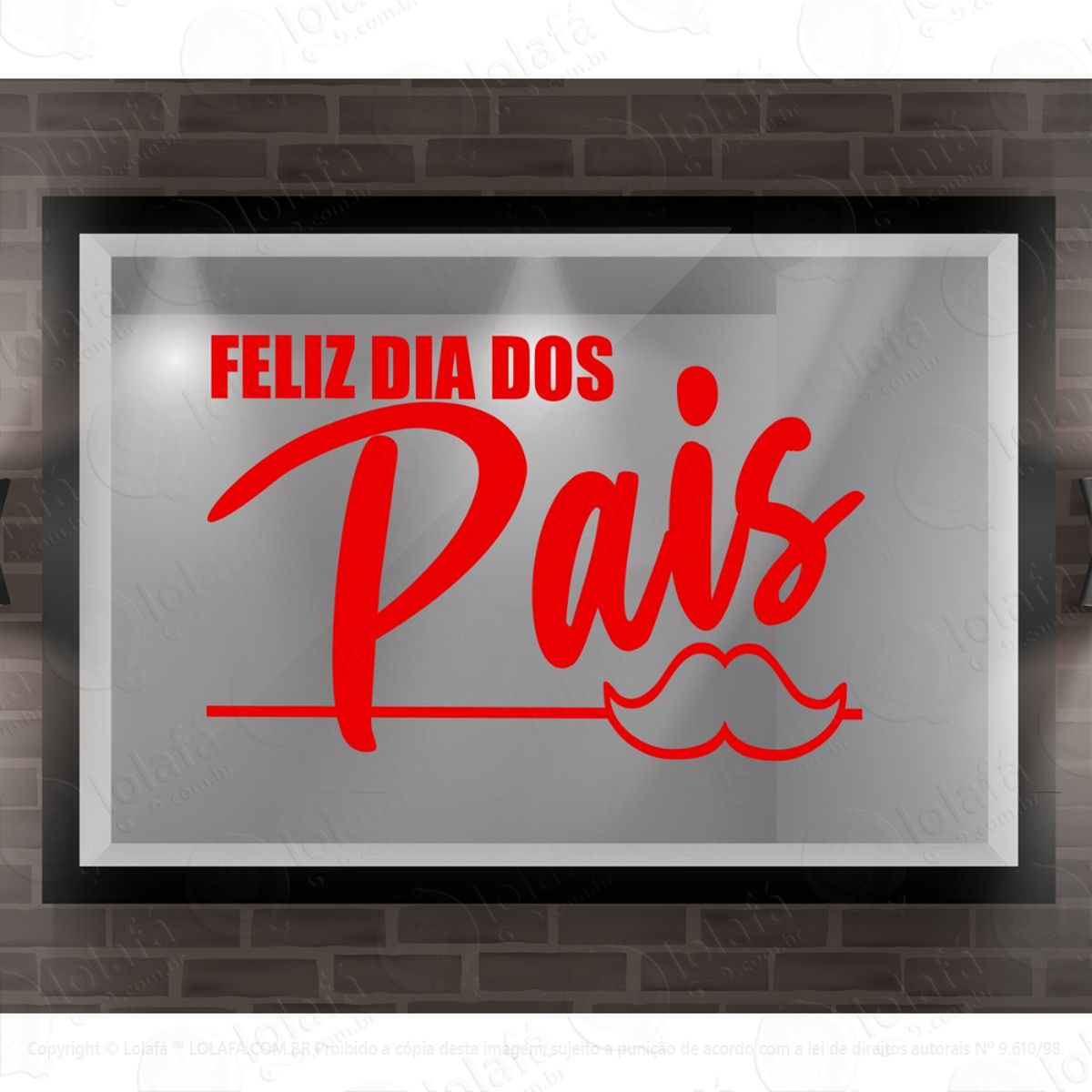 adesivo dia dos pais vitrine loja roupa sapato blindex mod:3240