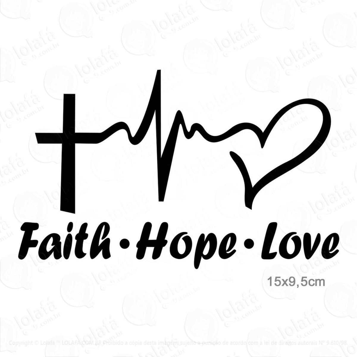Adesivos Evangelicos Gospel Faith Hope Love 2 Unidades Mod:3241