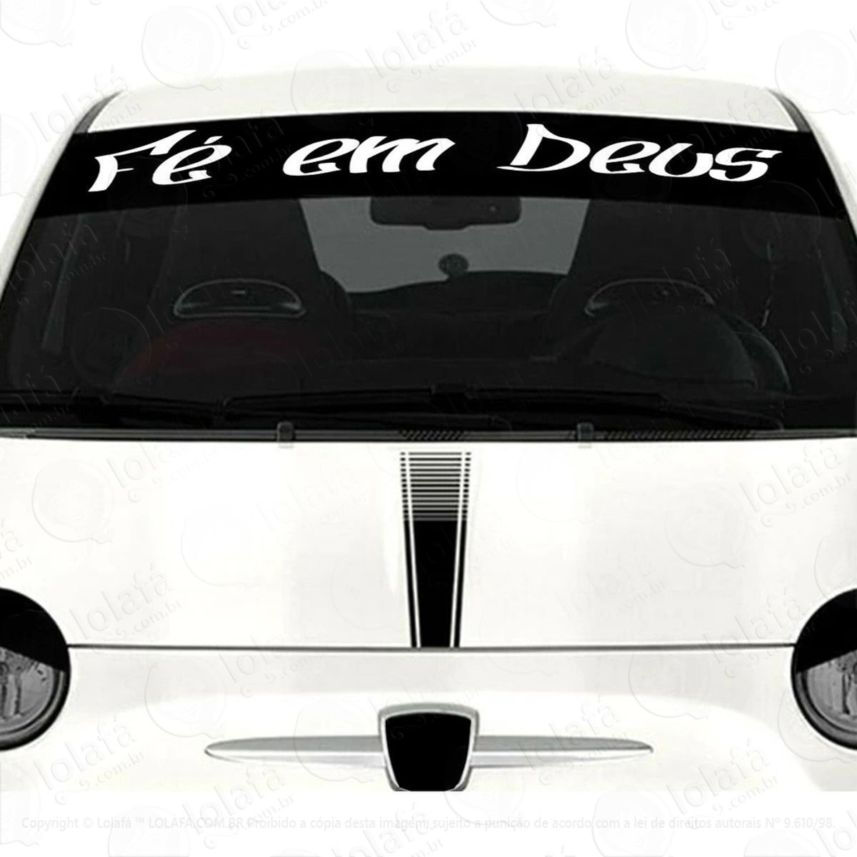 Adesivo Para Brisa Fé Em Deus Carro Rebaixado Dub Som Auto Mod:3387