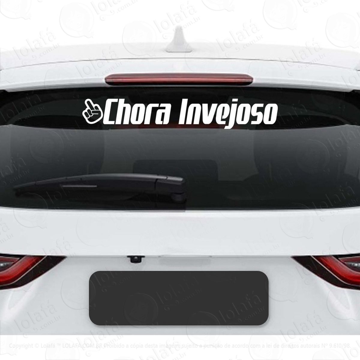 Adesivo Chora Invejoso Frase Som Automotivo Vidro Veiculo Mod:3749